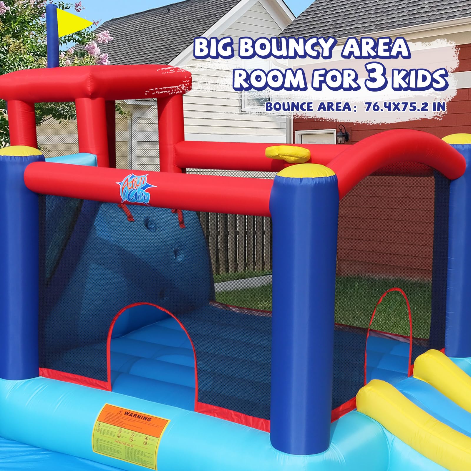 Inflatable Bounce House with Slide and Blower