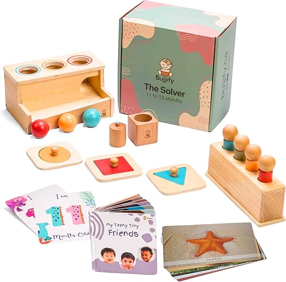 Montessori Toy Set 3-4 Month Infant Toys - Tummy Time Activity Mirror