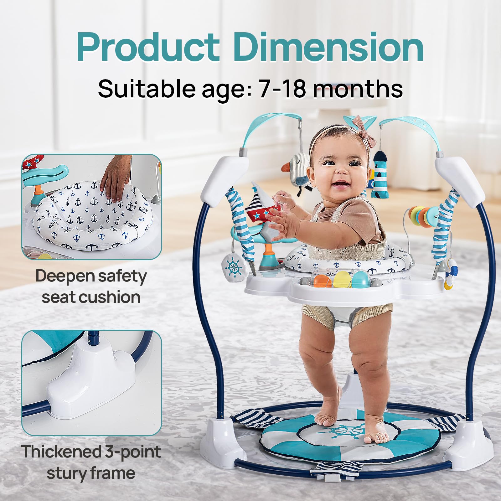 Baby Activity Center Jumper with 360° Rotating Seat