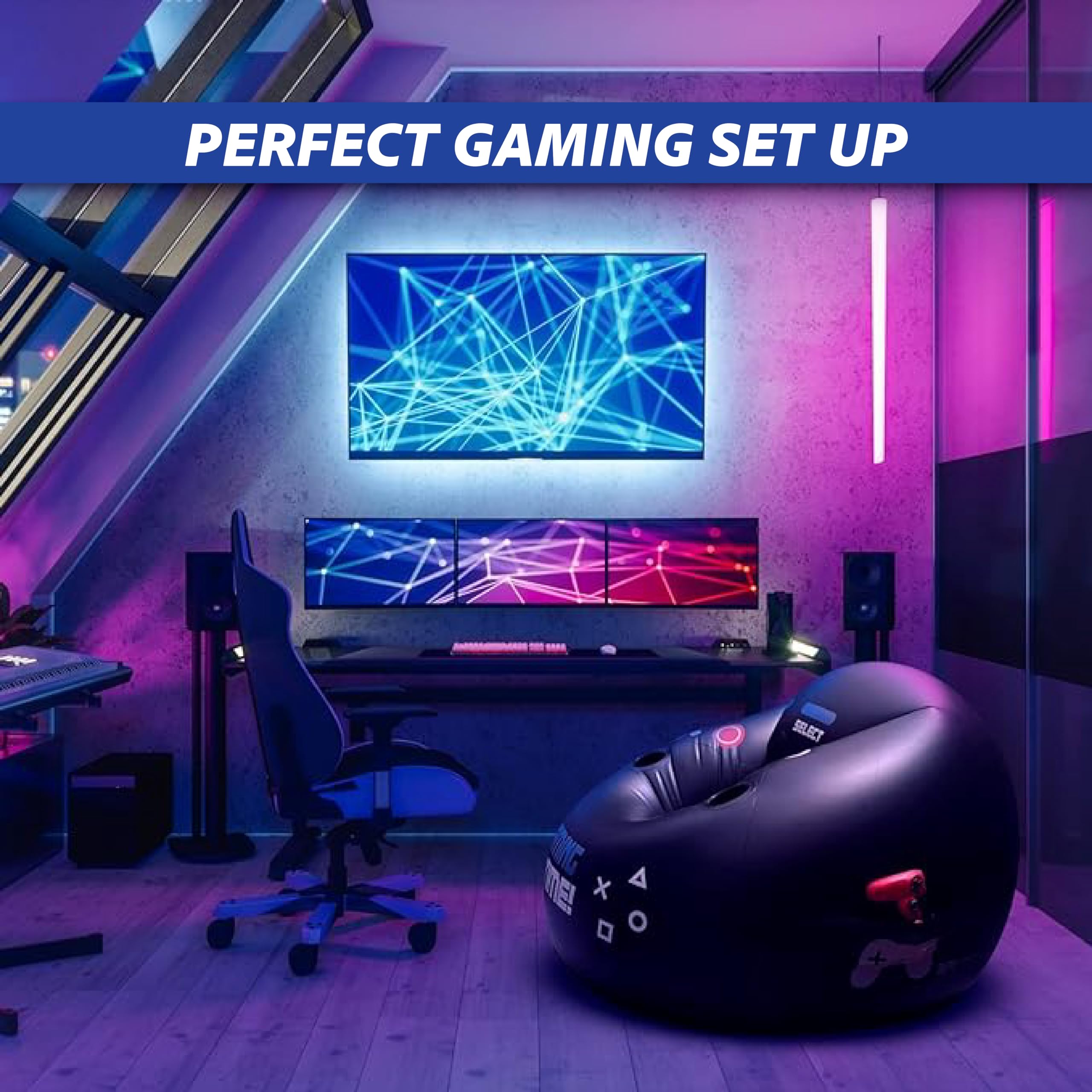Inflatable Gaming Chair for Kids with Cup Holders