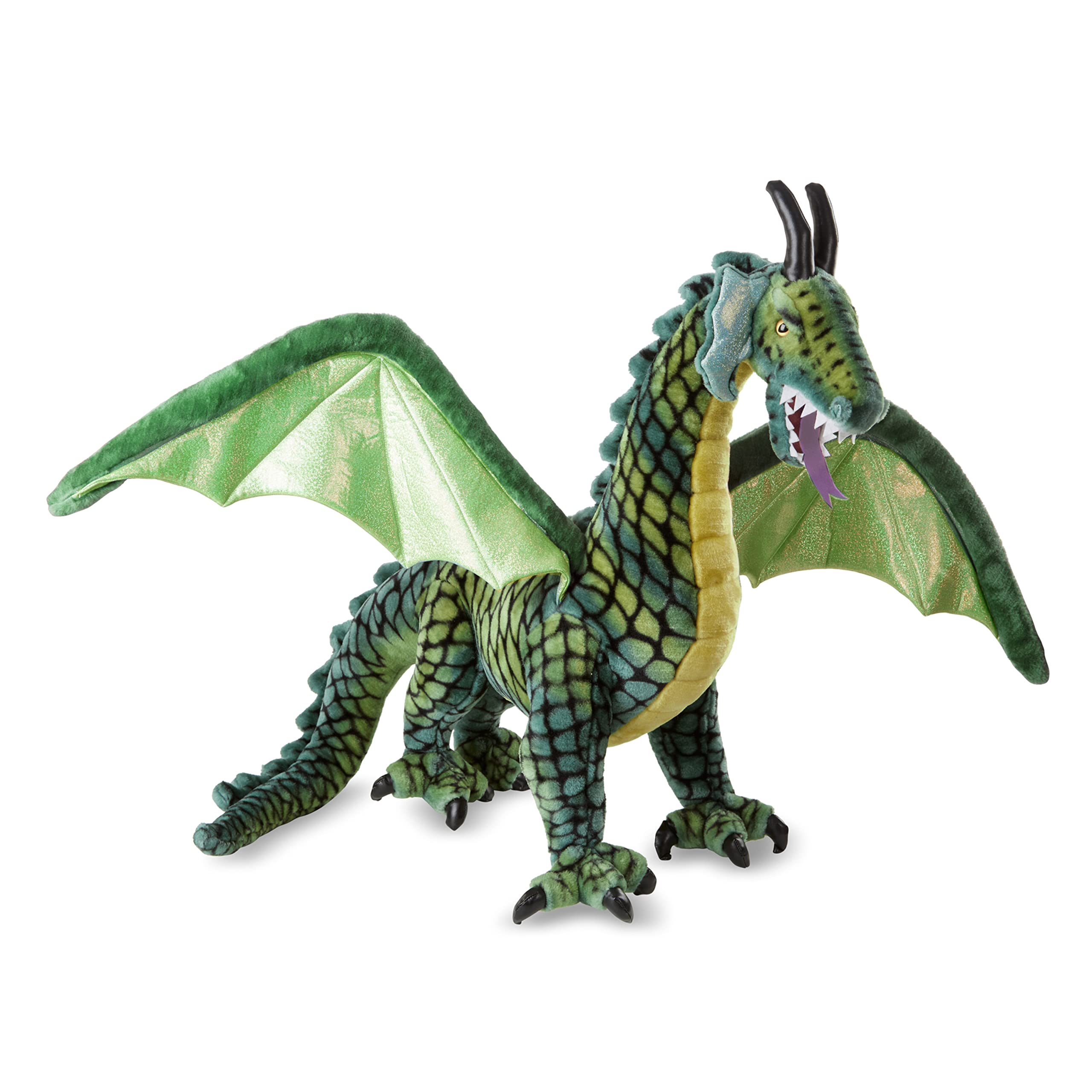 Lifelike Plush Giant Winged Dragon Stuffed Animal (36 x 40.5 x 16 in)