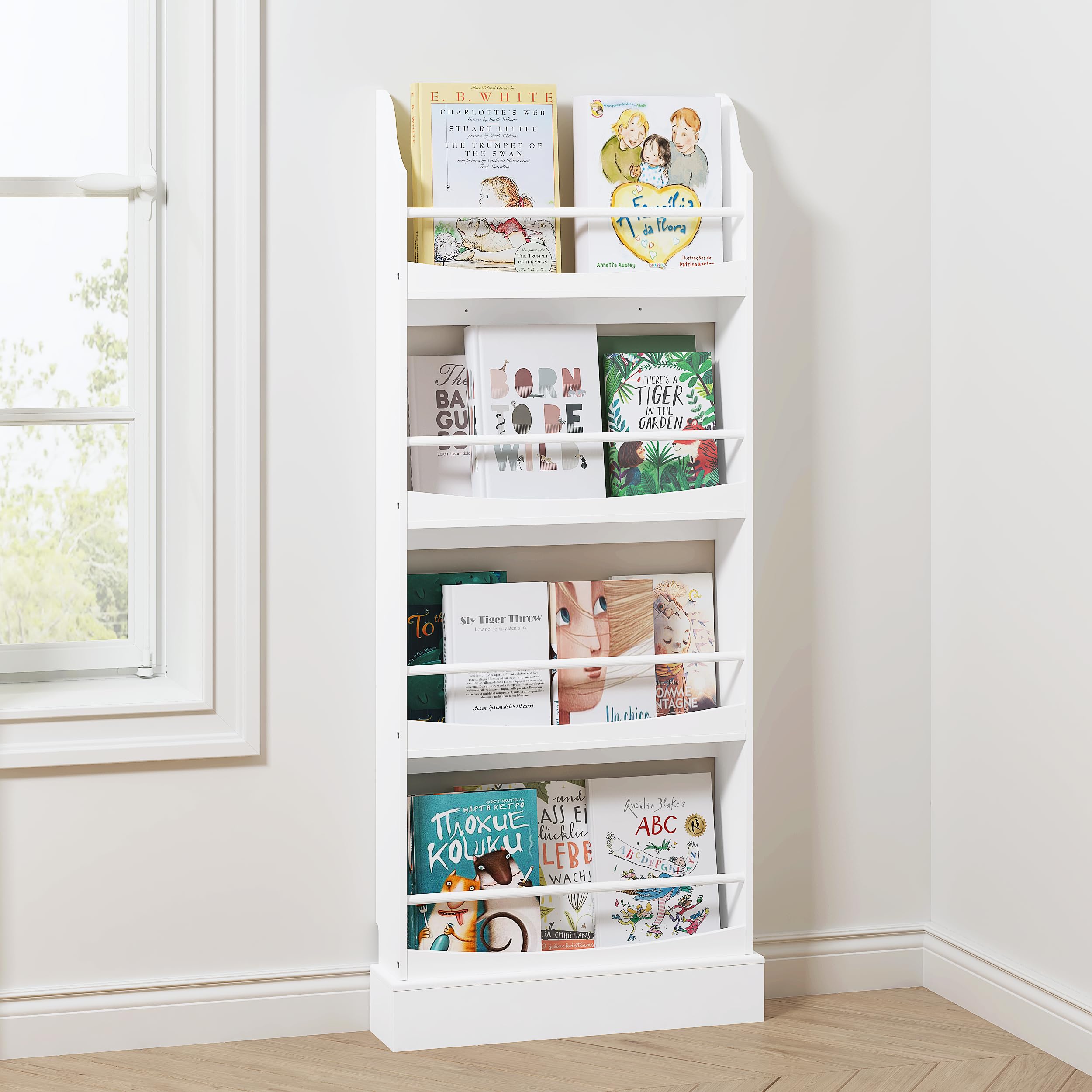 Kids Bookshelf,4 Tiers Children's Bookcases and Storage