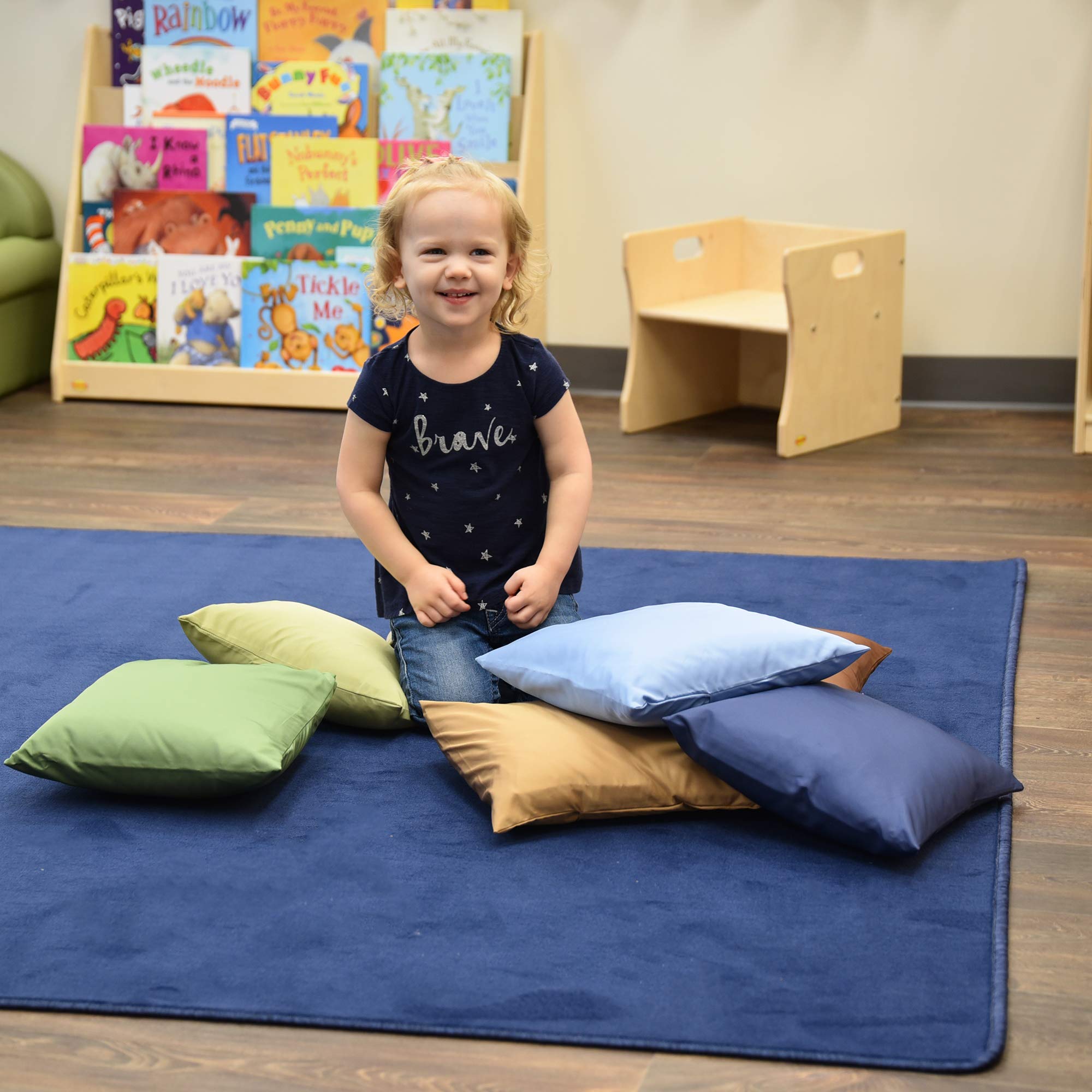 12" Cozy Pillow Set of 6, Flexible Seating for Preschools, Daycares