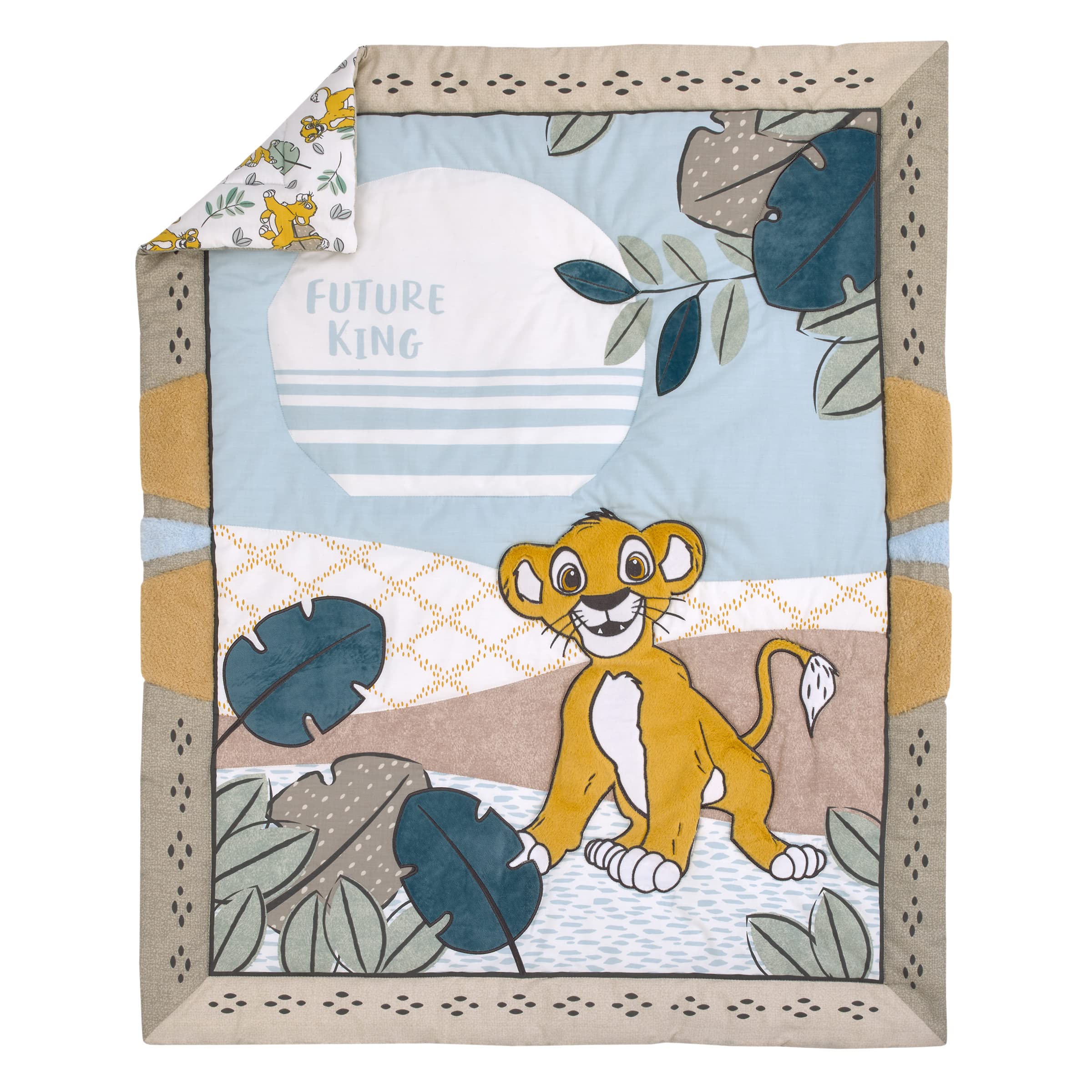 Disney Lion King Blue, Green, Taupe and Gold Simba Future King