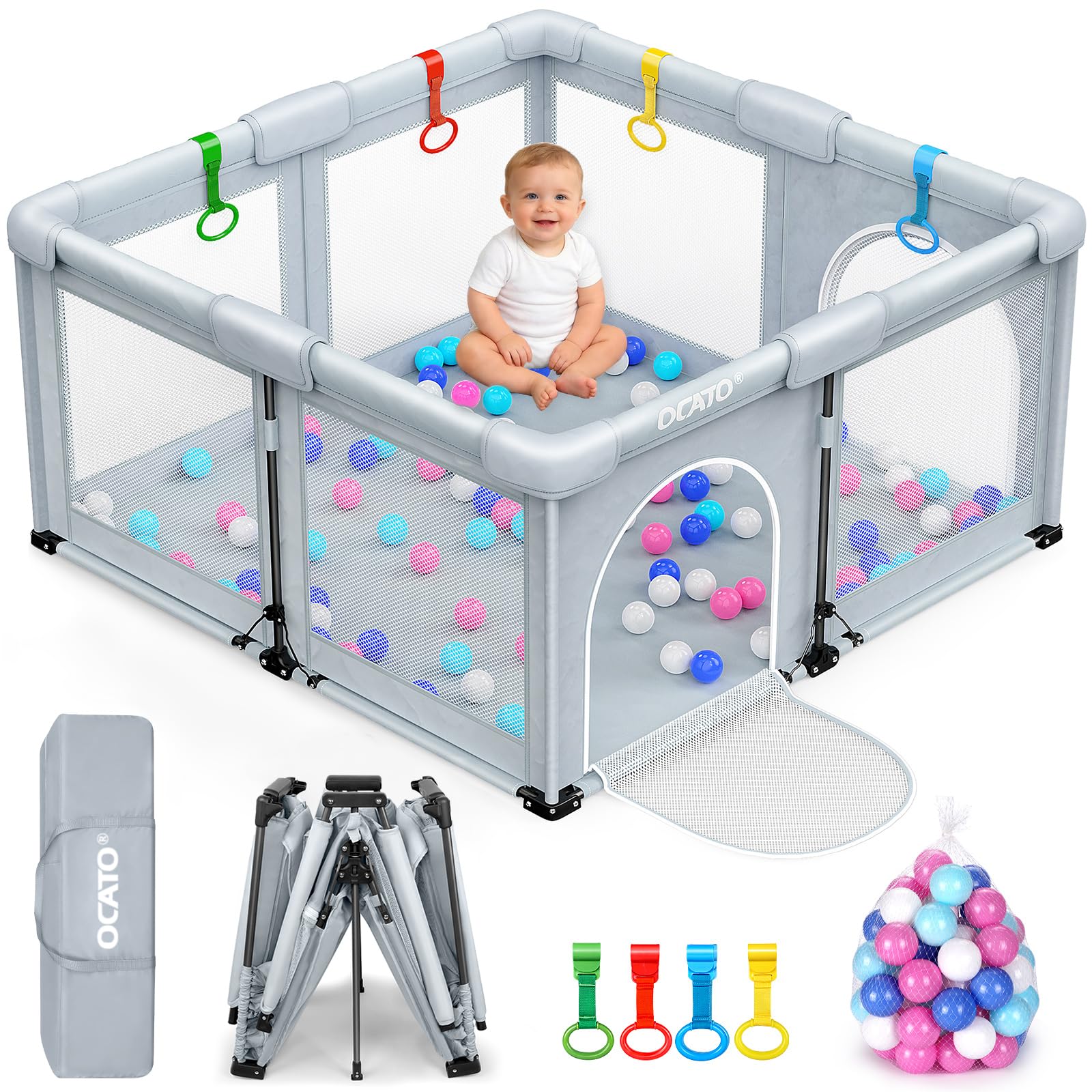 Foldable Baby Playpen 50x50 Portable Indoor Outdoor Safety Play Yard