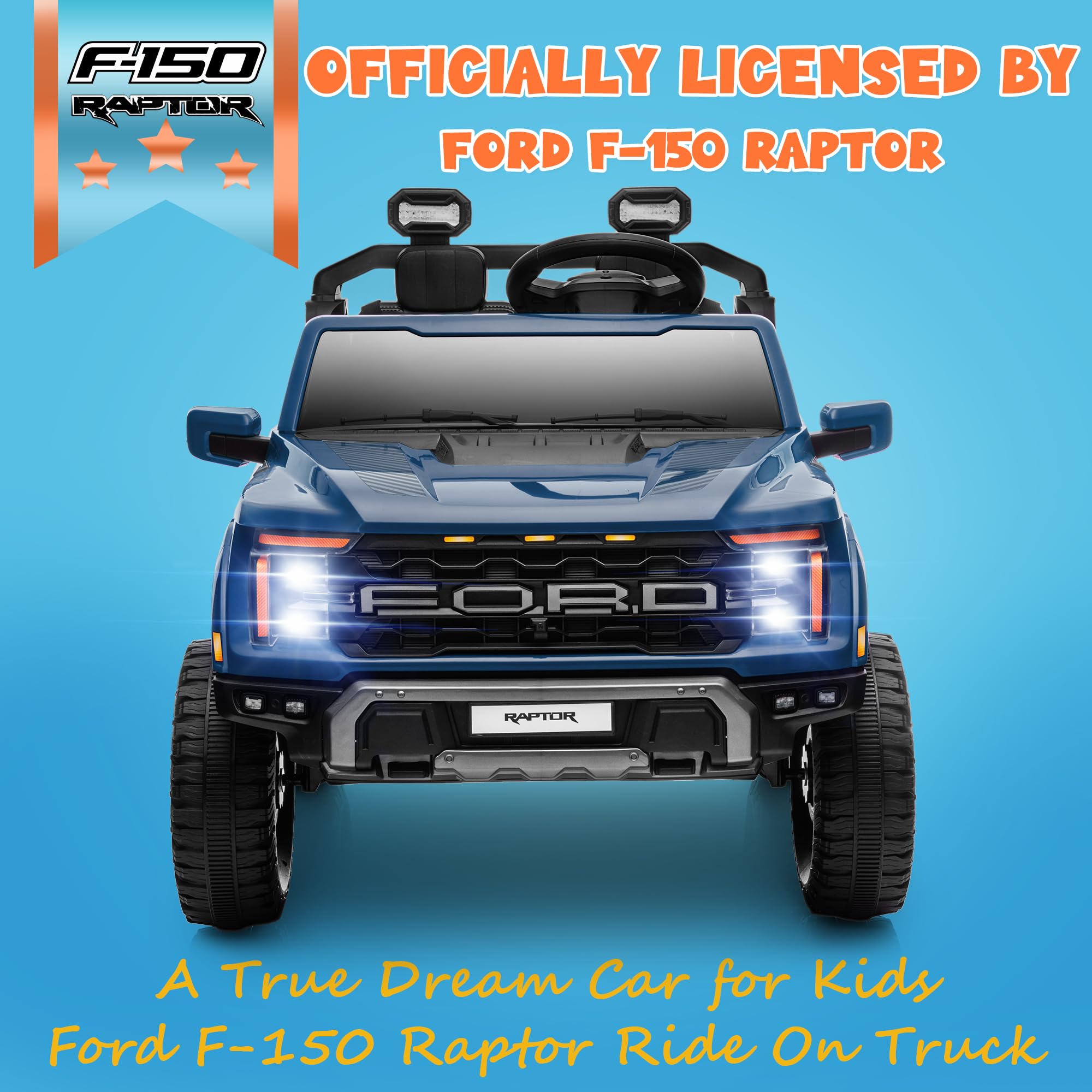 24V Licensed Ford F-150 Raptor Kids Ride-On Truck