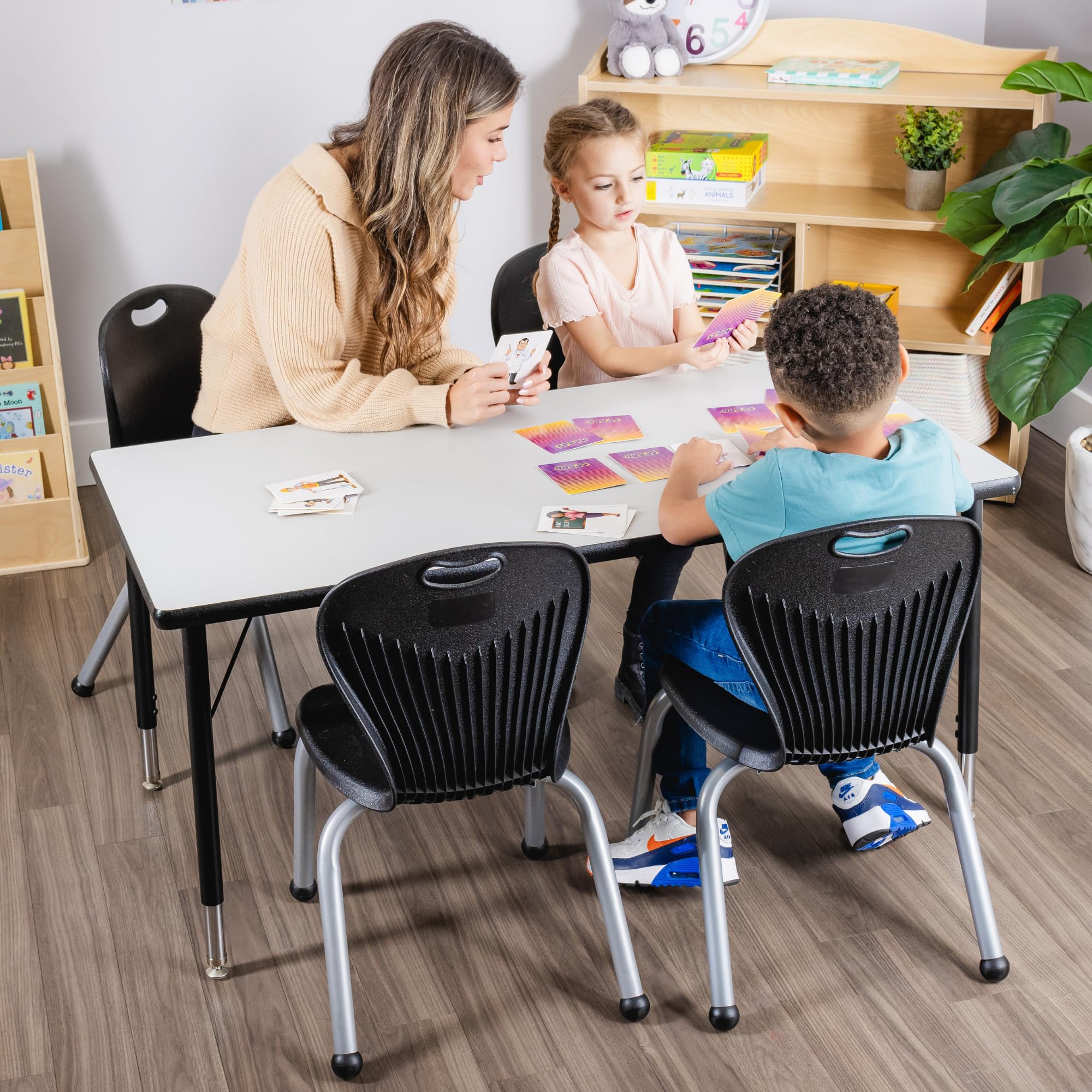 Rectangle Activity Kids Table with Adjustable Height Legs
