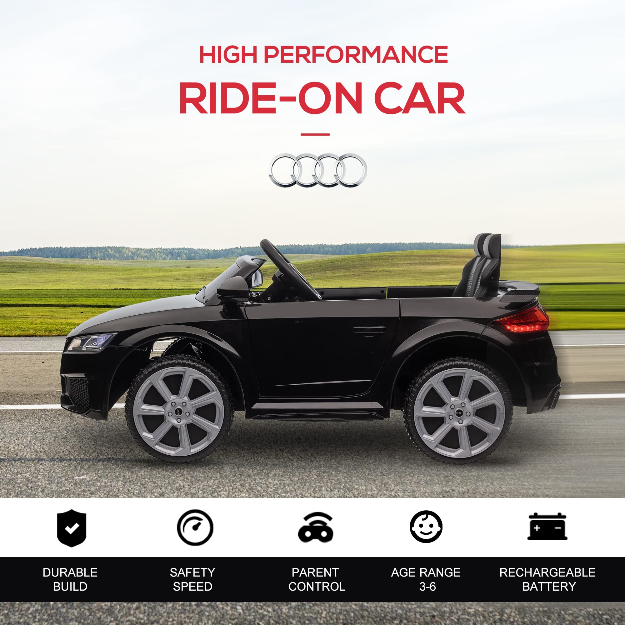 Licensed Audi TT RS Electric Ride-On Car with Remote Control