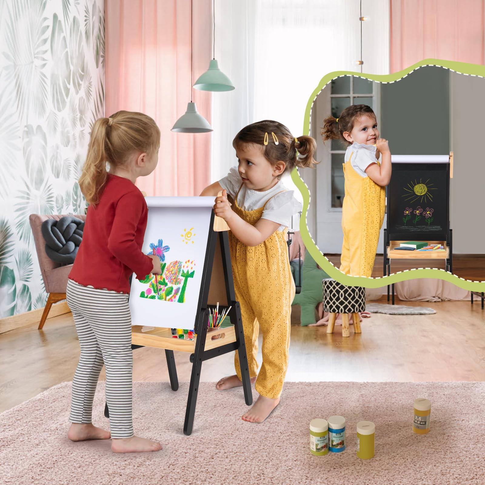 Double Sided Kids Art Easel with Adjustable Height