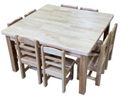 Wooden Round Table and Chair Set, Dining Furniture (Rectangular) Bouns 8 Chairs.
