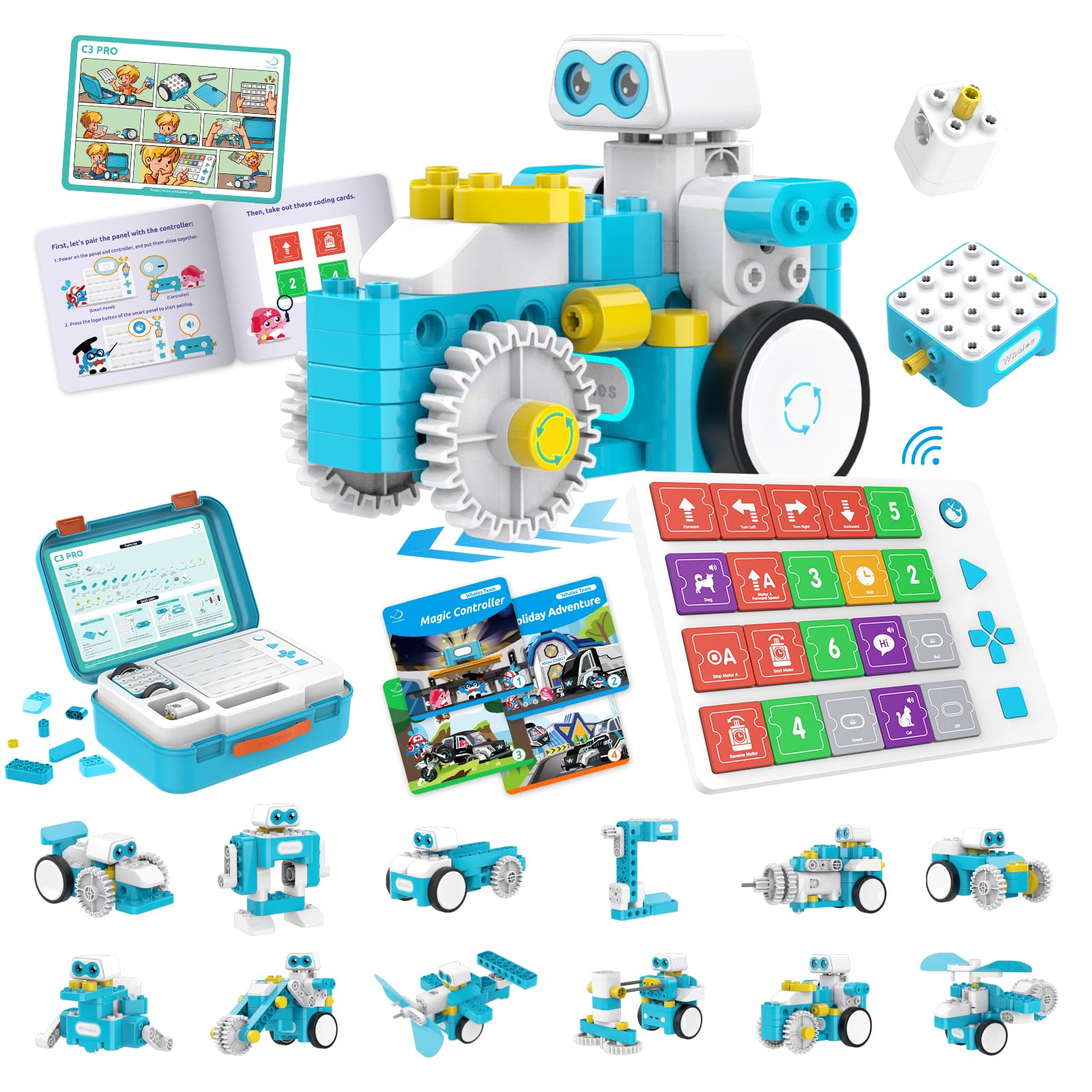 C3 Pro 12-in-1 Remote Control & Coding Robot Kit for Kids 4+, Advanced Smart Panel