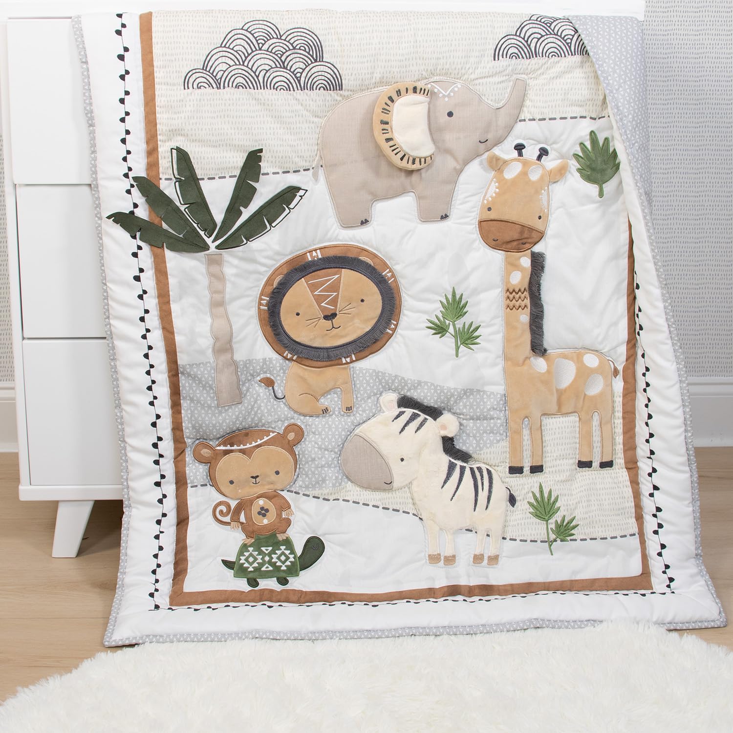 4 Piece Organic Cotton Baby Crib Bedding Set for Boys & Girls - Newborn