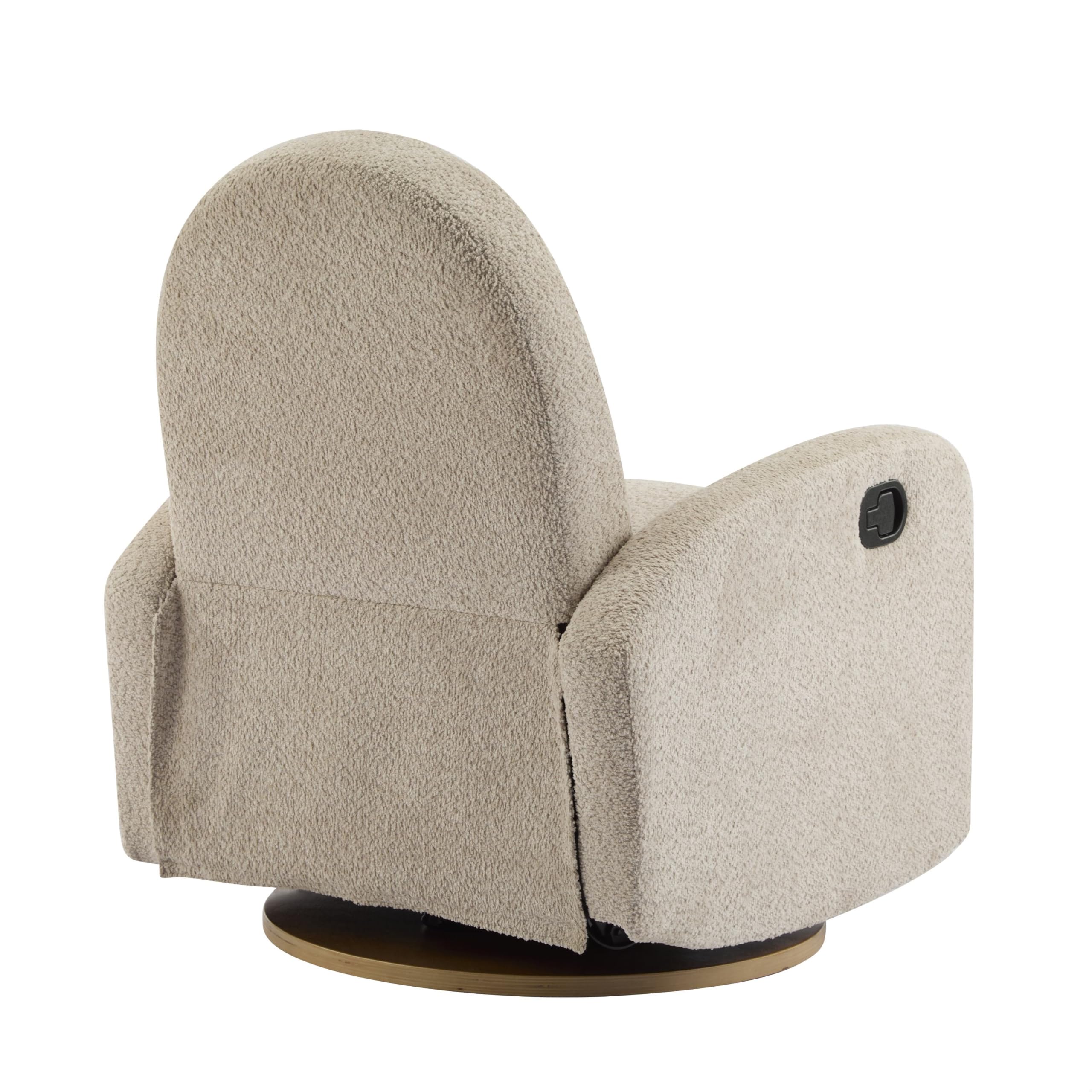 Swivel Glider Recliner Chair for Nursery with Boucle Upholstery