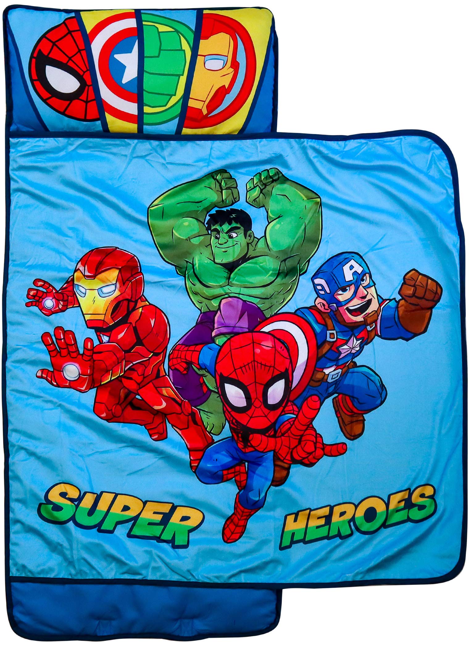 Marvel Super Hero Adventures Hero Time Nap Mat - Built-in Pillow