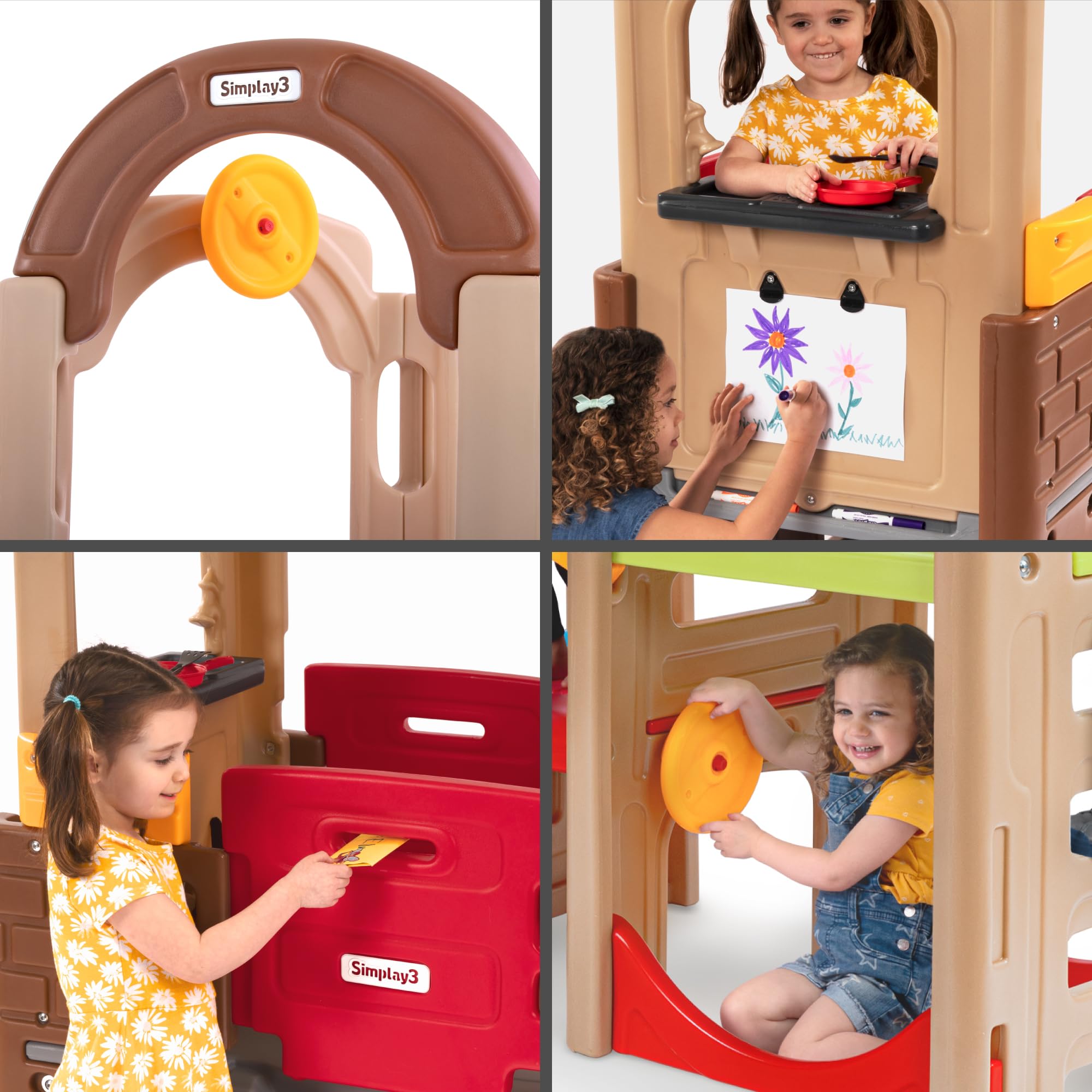 Modular Outdoor Play System with Slide and Climbing Features