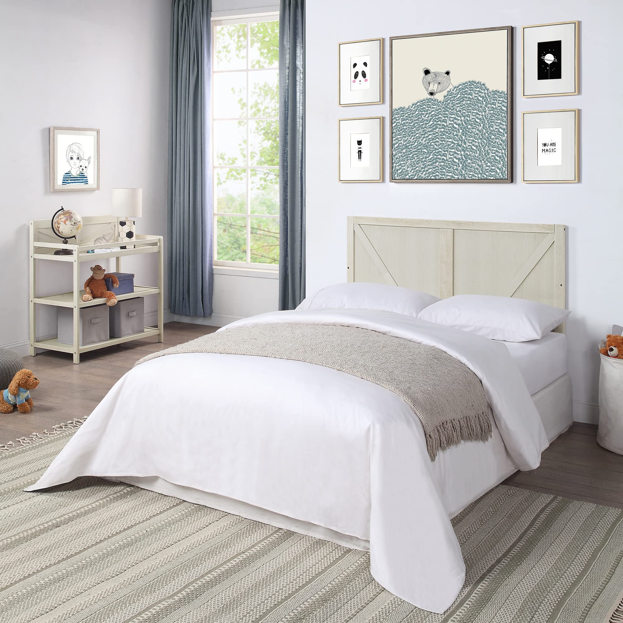 4-in-1 Convertible Crib in Washed Gray