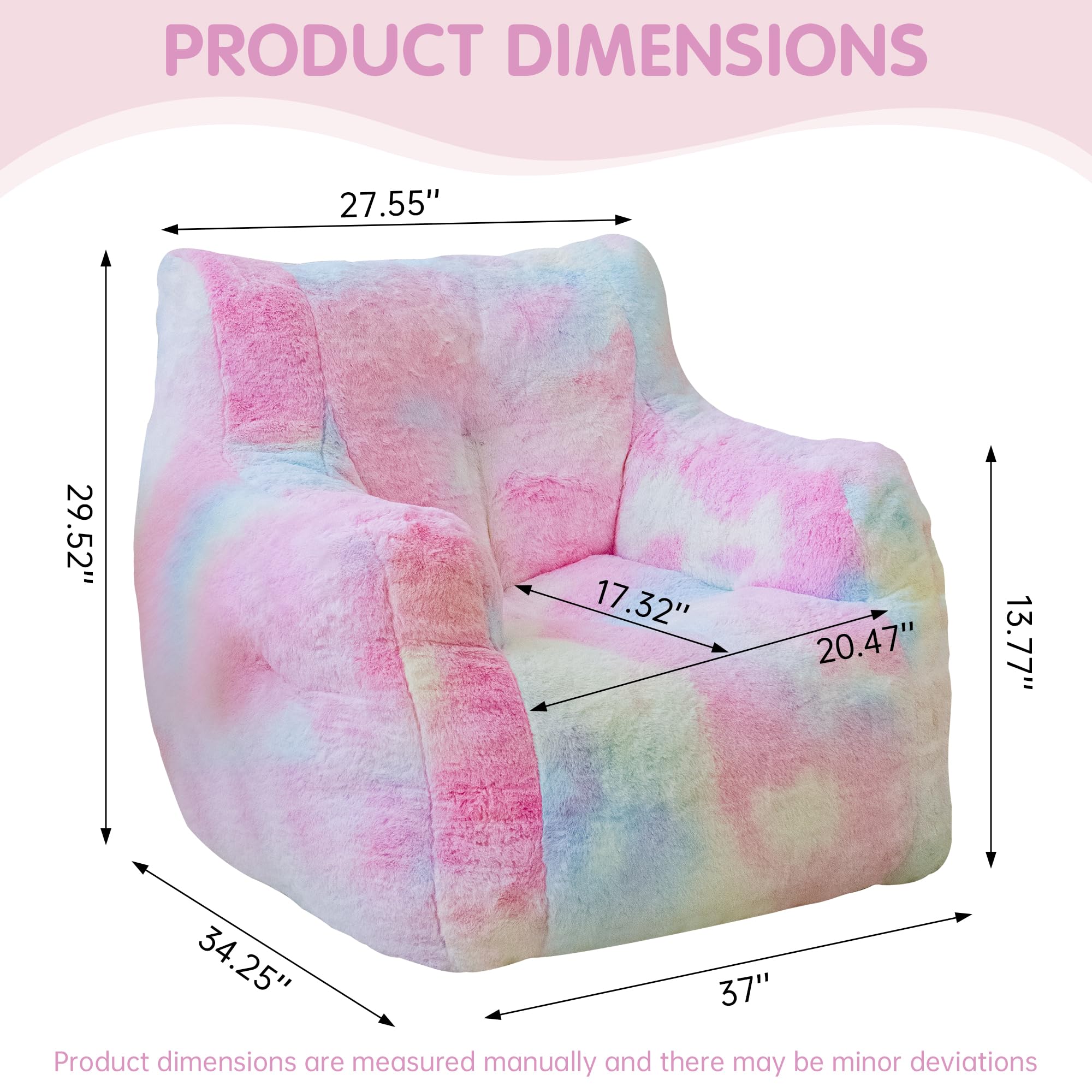 Faux Fur Bean Bag Chair with Filling