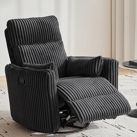 Swivel Recliner Chair: Corduroy Rocking Chair Nursery Glider