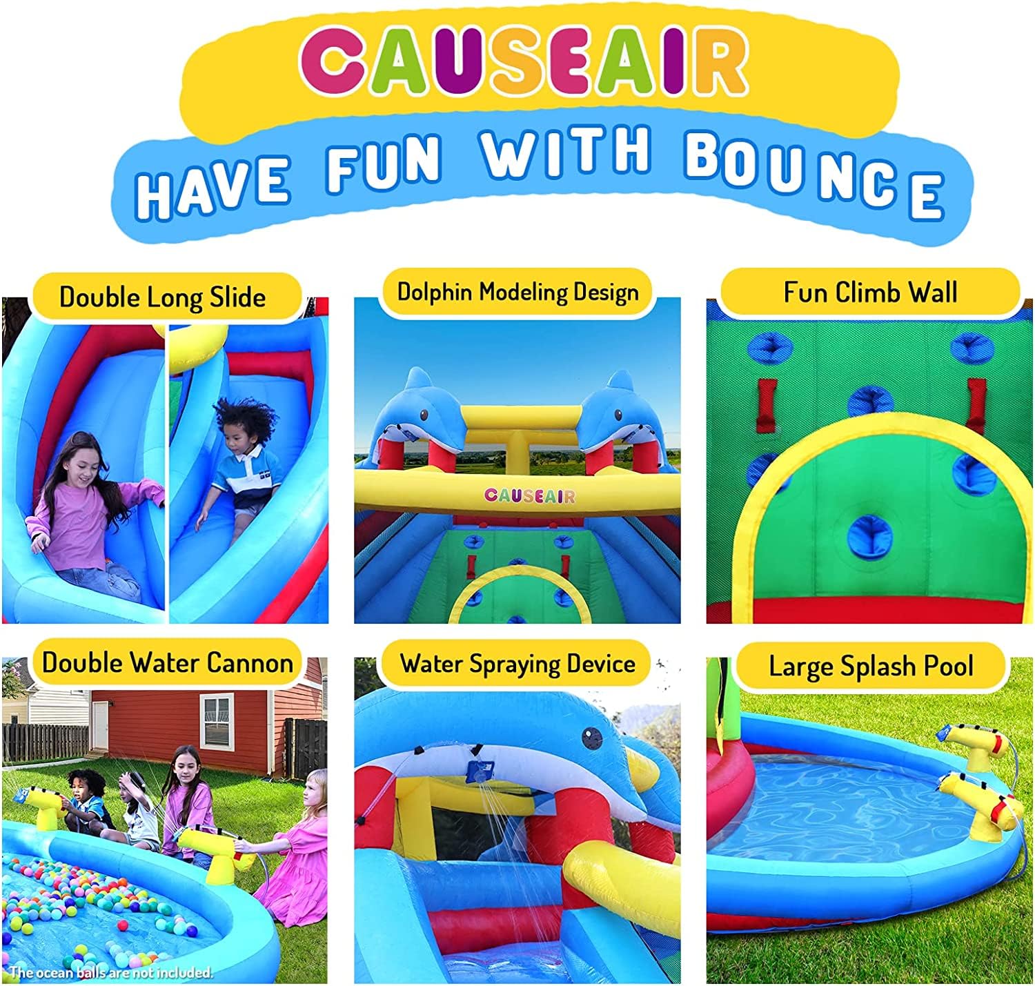 Inflatable Water Slide Bounce House with Double Slides