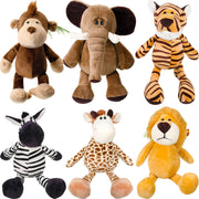 6 Pieces Safari Stuffed Animals Plush Jungle Animal Toys Set for Boys Girls