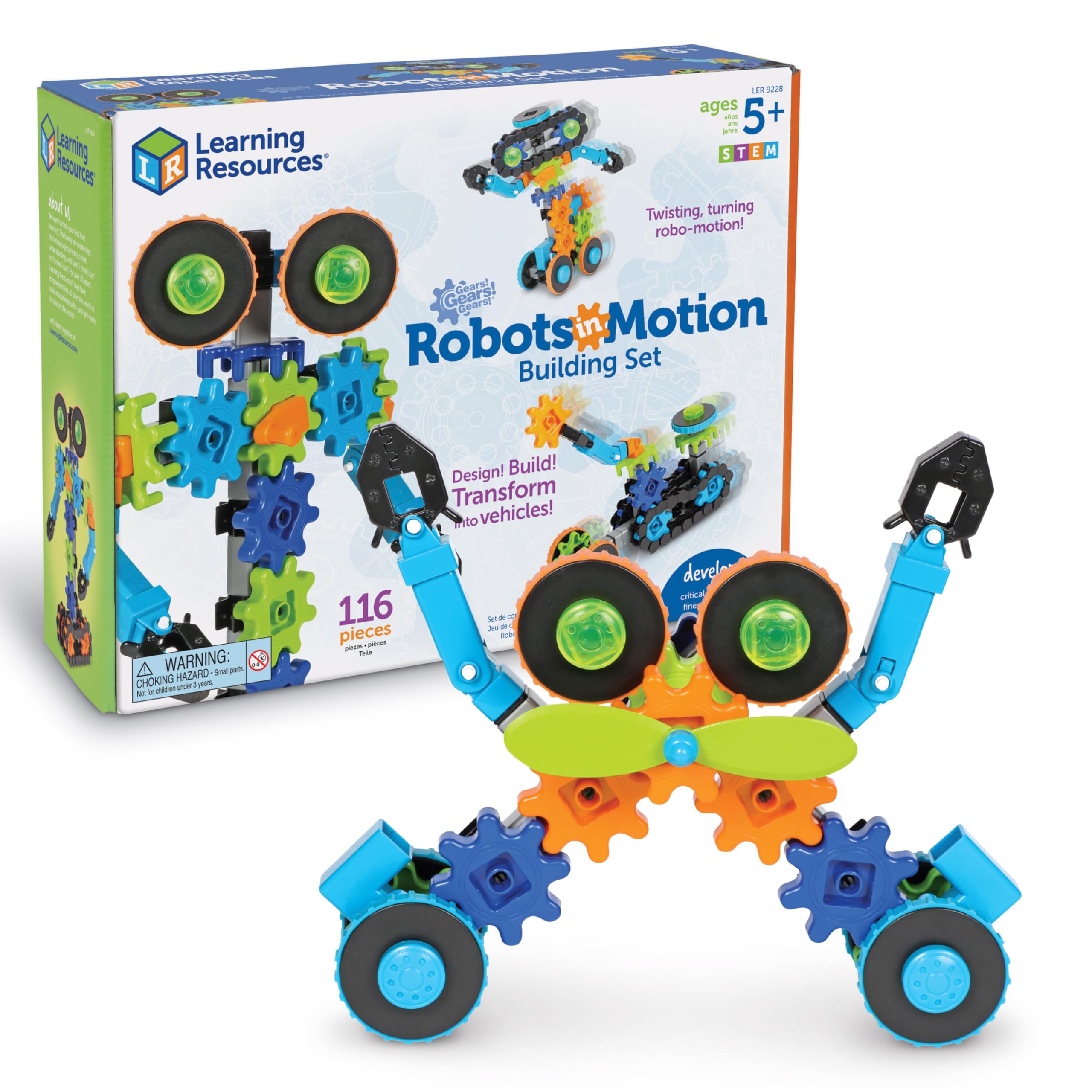 Gears! Gears! Gears! Robots in Motion Building Set - 116 Pieces, Ages 5+