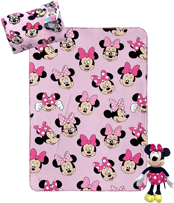 Disney Mickey Mouse Travel Set - 3 Piece Kids Travel Set includes Blanket