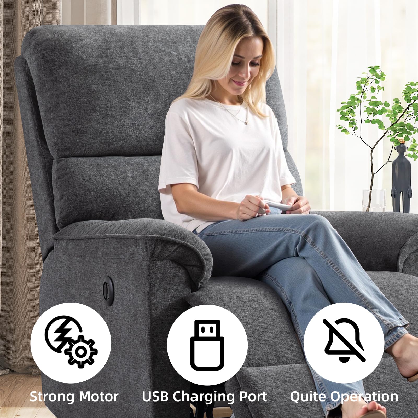 Power Recliner Chair with USB Port