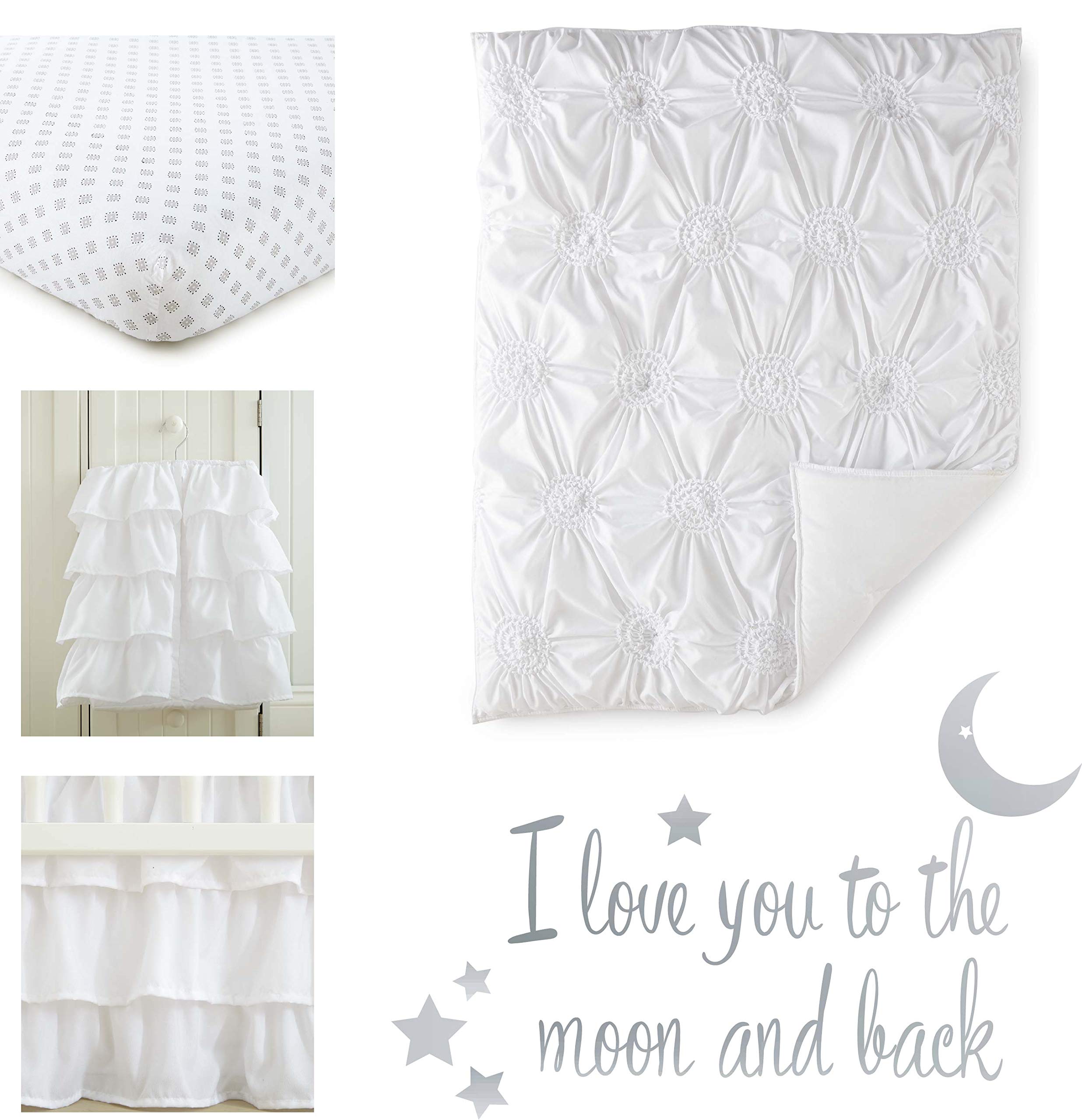 Willow 5-Piece Crib Bedding Set with Quilt and Fitted Sheet