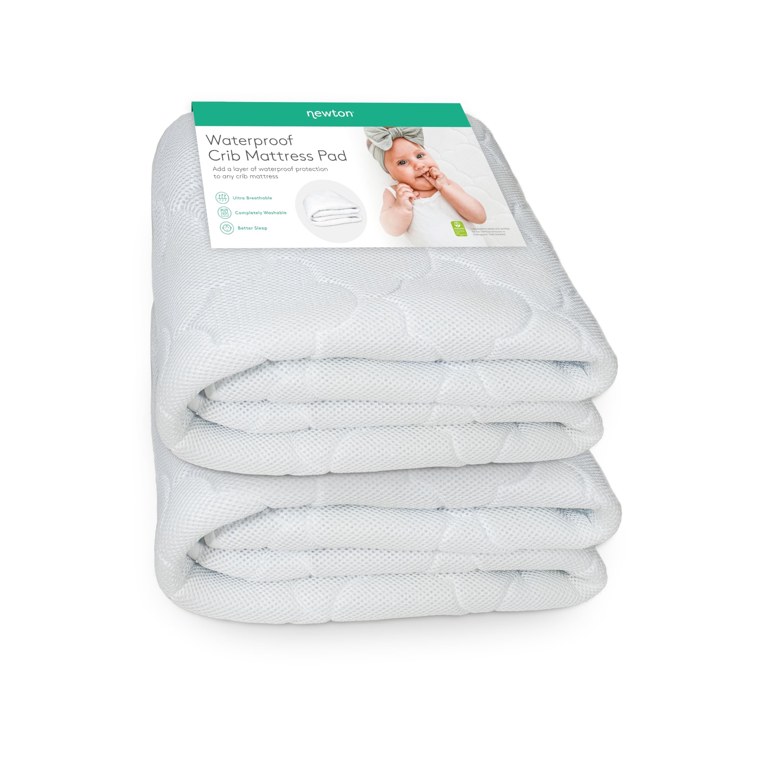 Waterproof Crib Mattress Pad | Ultra-Breathable Quilted Layer for Comfort & Universal