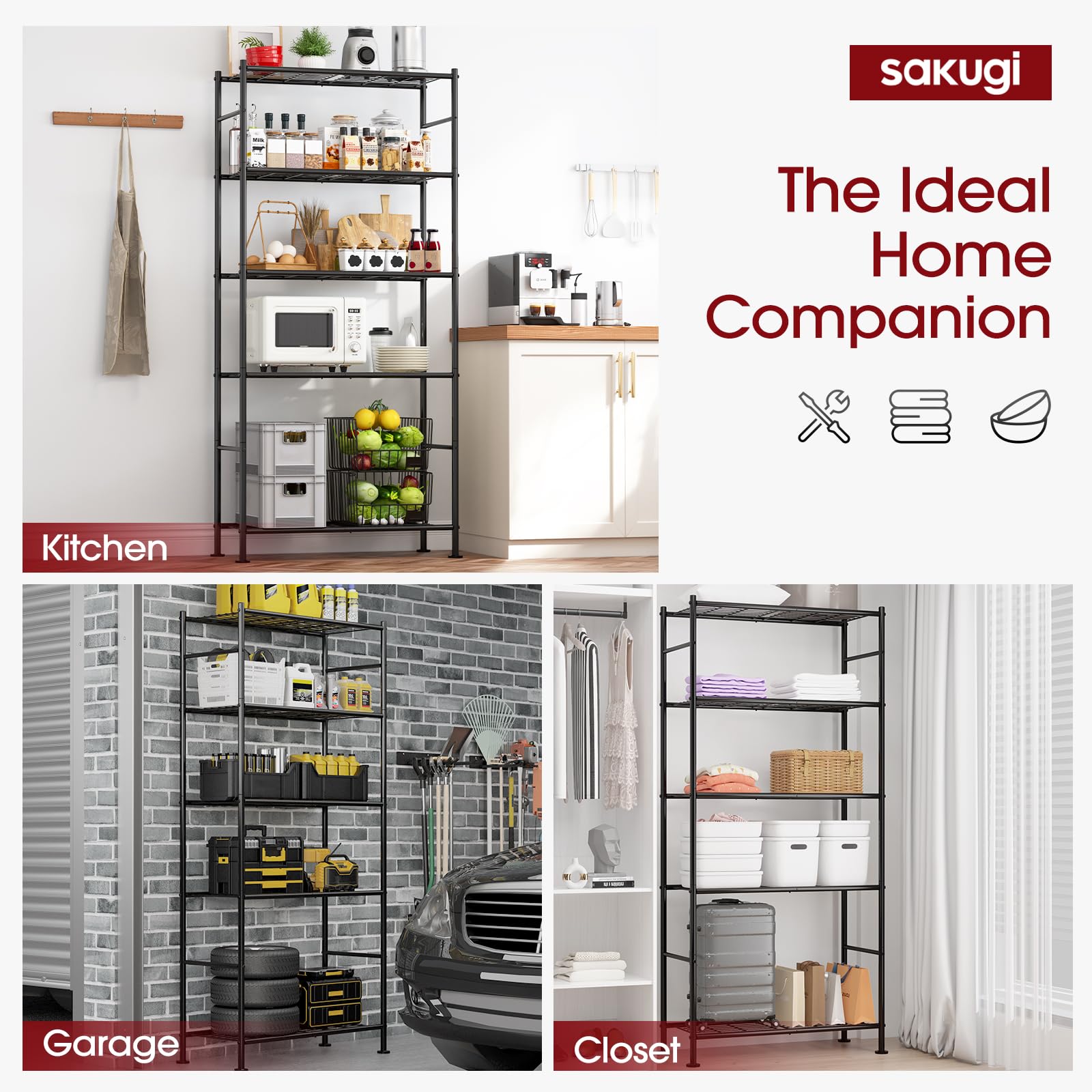 5-Tier Heavy Duty Metal Storage Shelving
