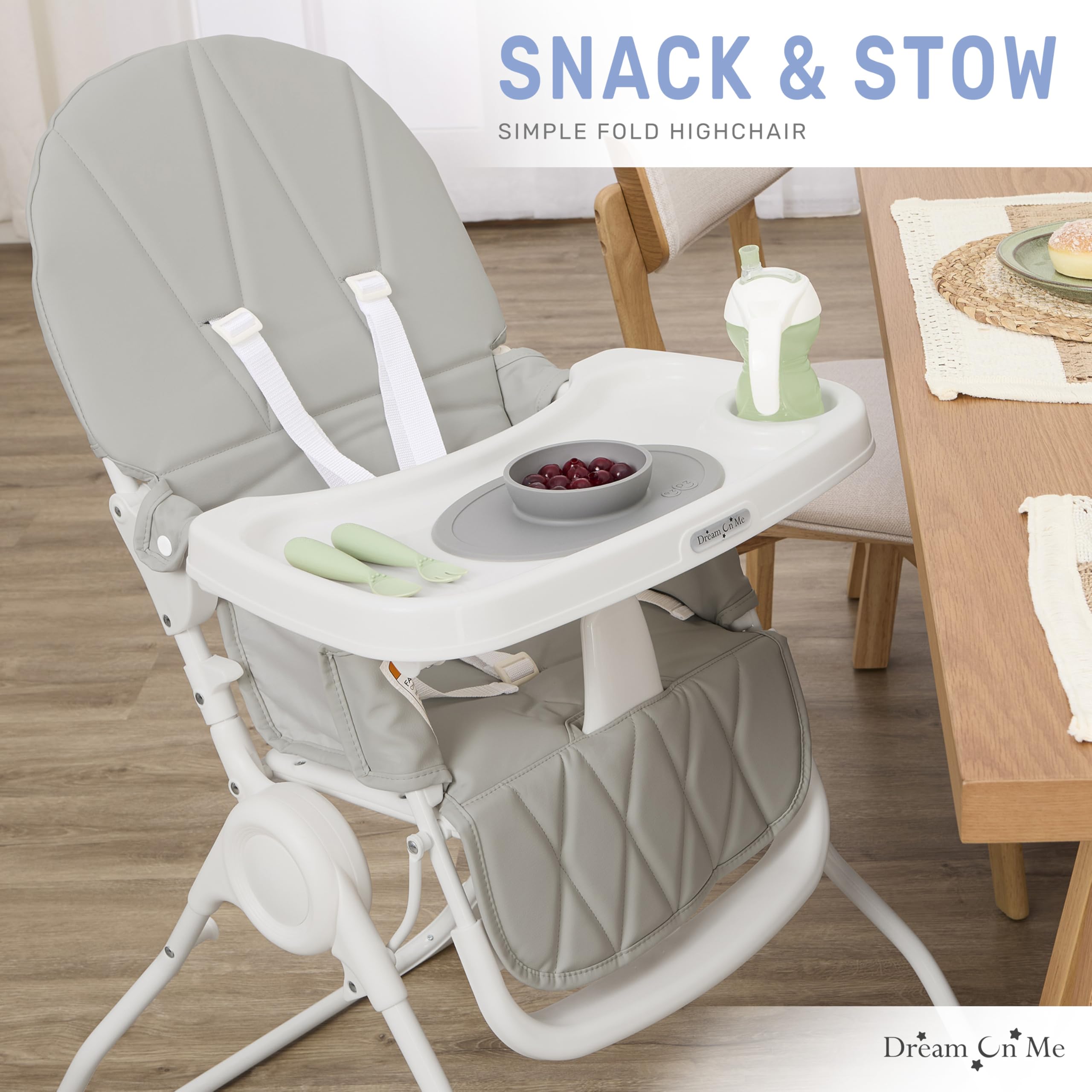 Portable Foldable High Chair with Adjustable Tray for Toddlers and Infants