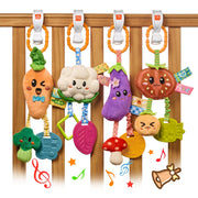 Hanging Vegetable Plush Toy Set, 4 Different Vegetable Crib Stroller Toys