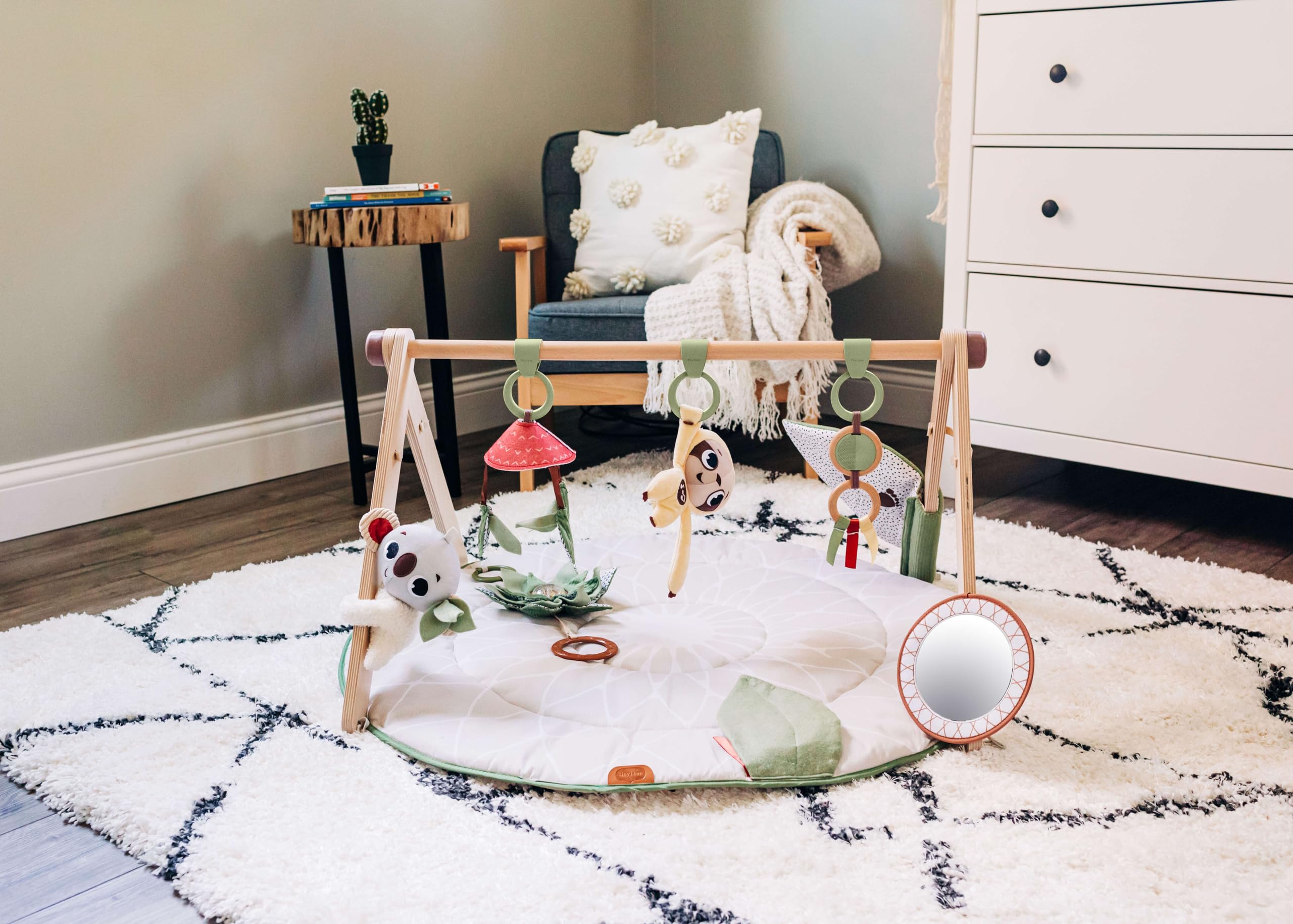 Love Boho Chic Gymini with Mirror and Detachable Toys, Wall Mount