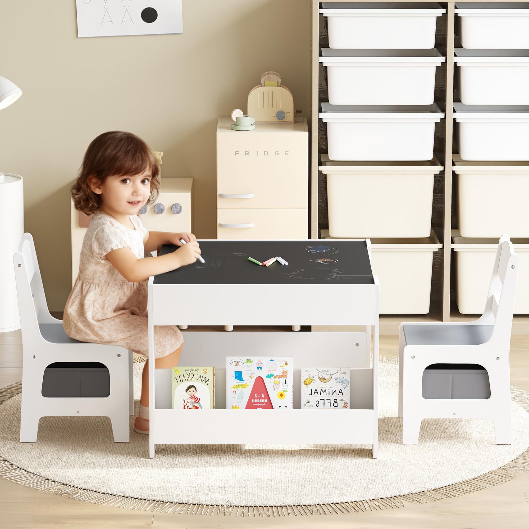 4-in-1 Kids Activity Table and Chairs Set