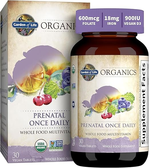 Prenatal Vitamins for Women, Organics Folate for Energy & Healthy Fetal Development