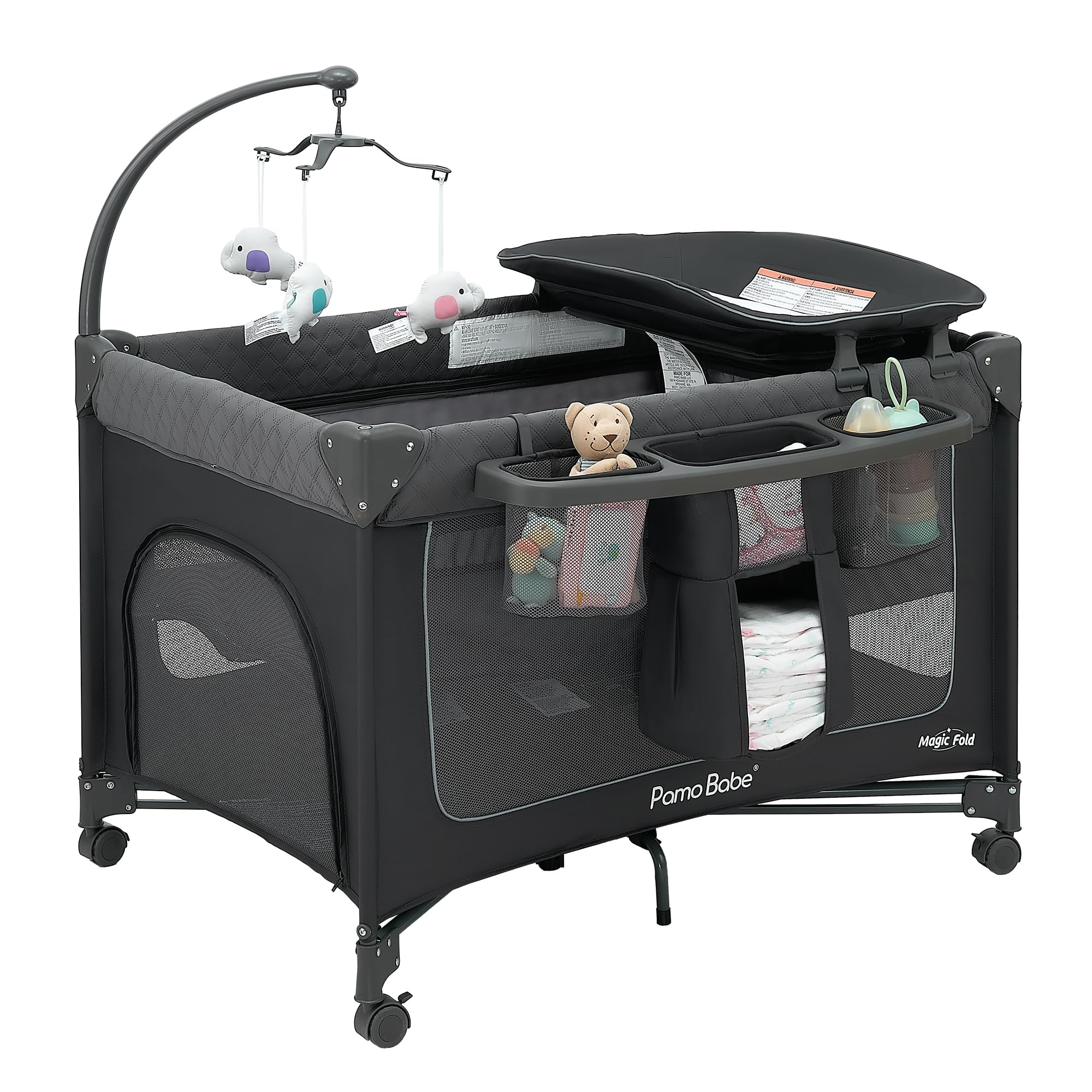 3-in-1 Baby Playard with Changing Table and Bassinet