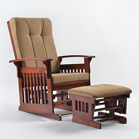 Anti-Pinch Solid Wood Hand Glider Rocking Chair Set