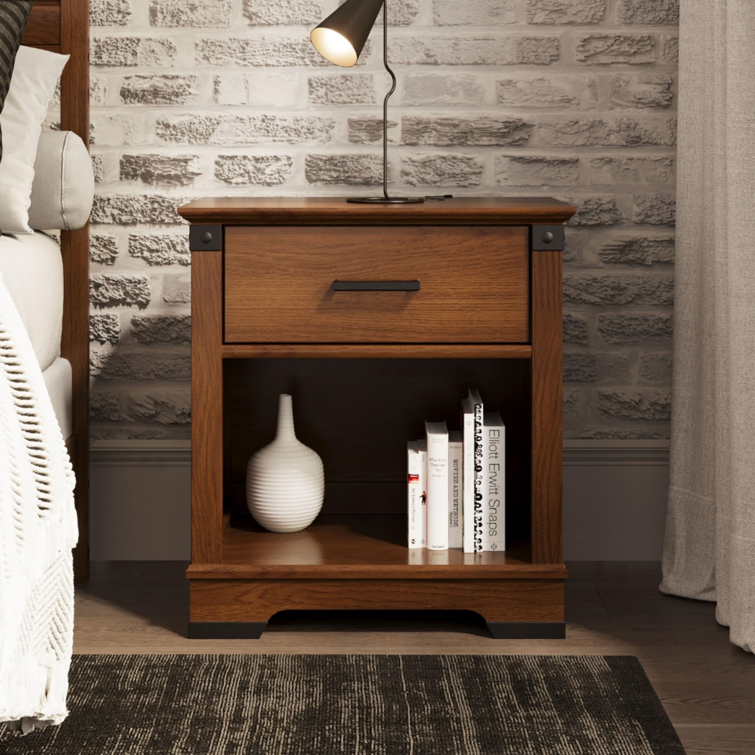 Redmond 1 Drawer Nightstand for Nursery and Bedroom