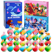 Bath Bombs with Surprise Inside – Gift Set with 30 Unique Land & Sea Animal Toys