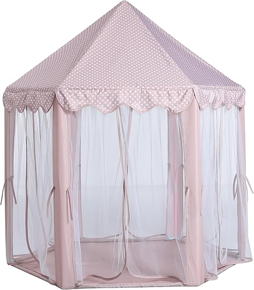 Castle Play Tent for Girls Large Kids Play Tents Hexagon Playhouse