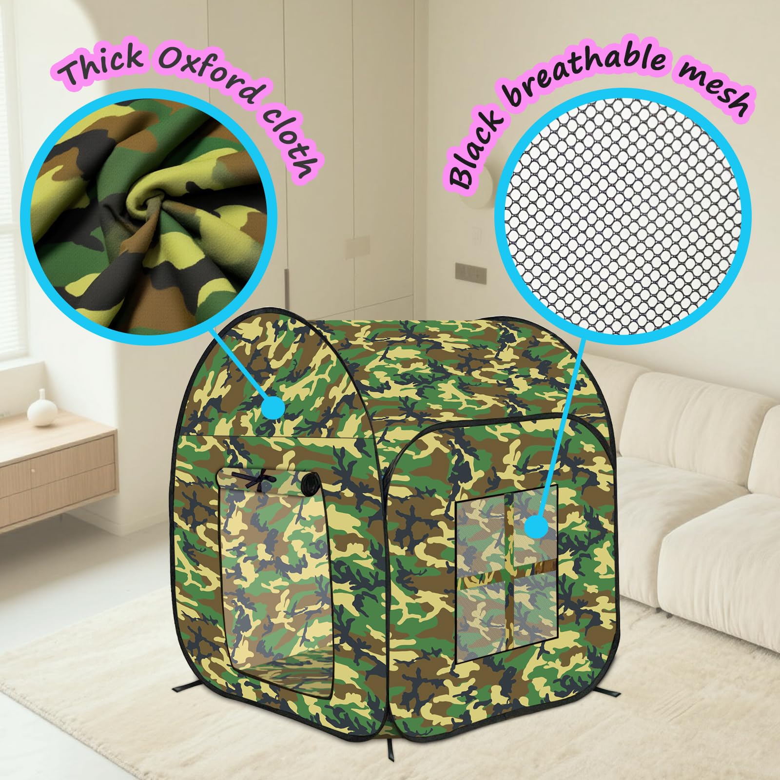 Military Camouflage Pop Up Play Tent for Kids