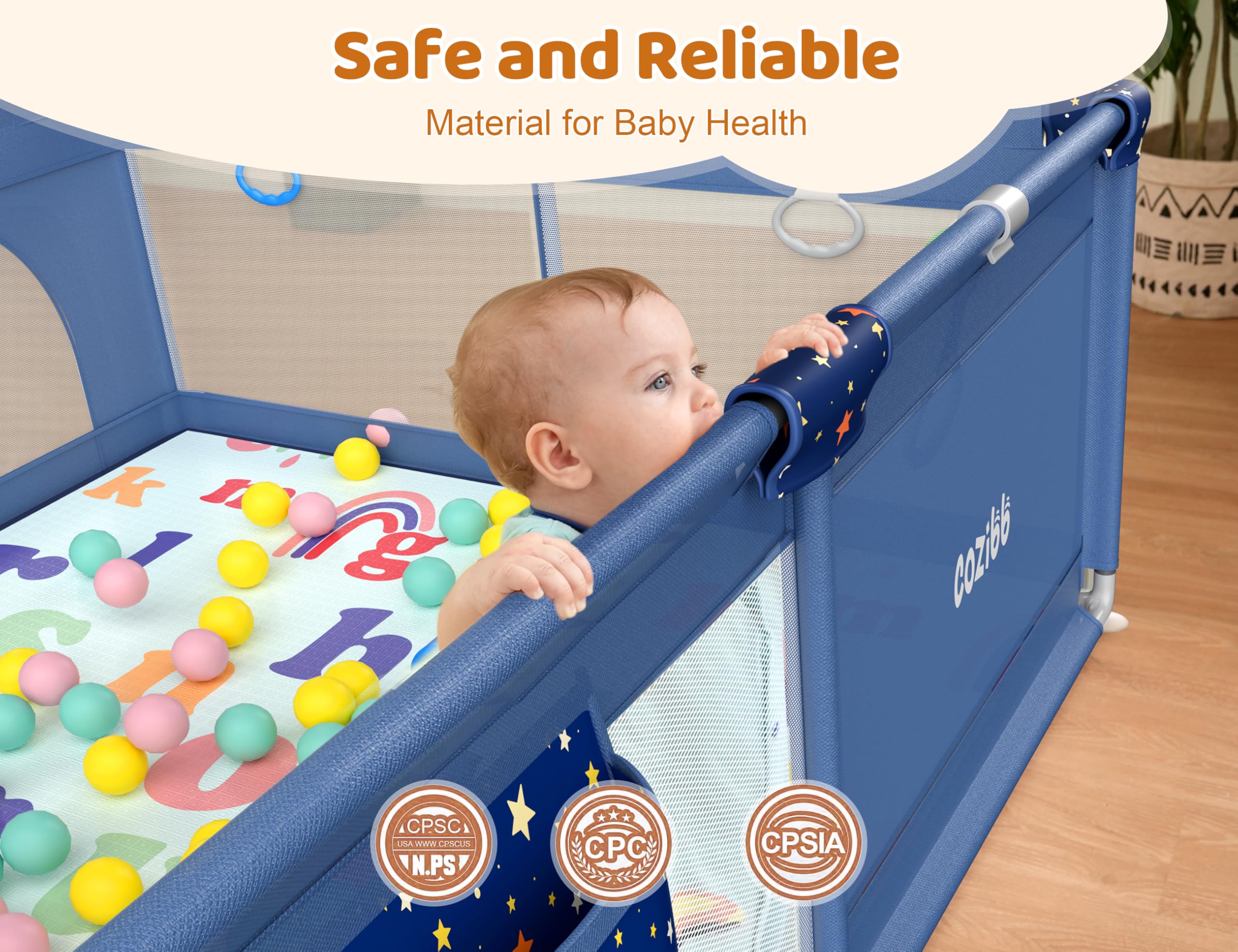 Extra Large Baby Playpen with Mat 71x59