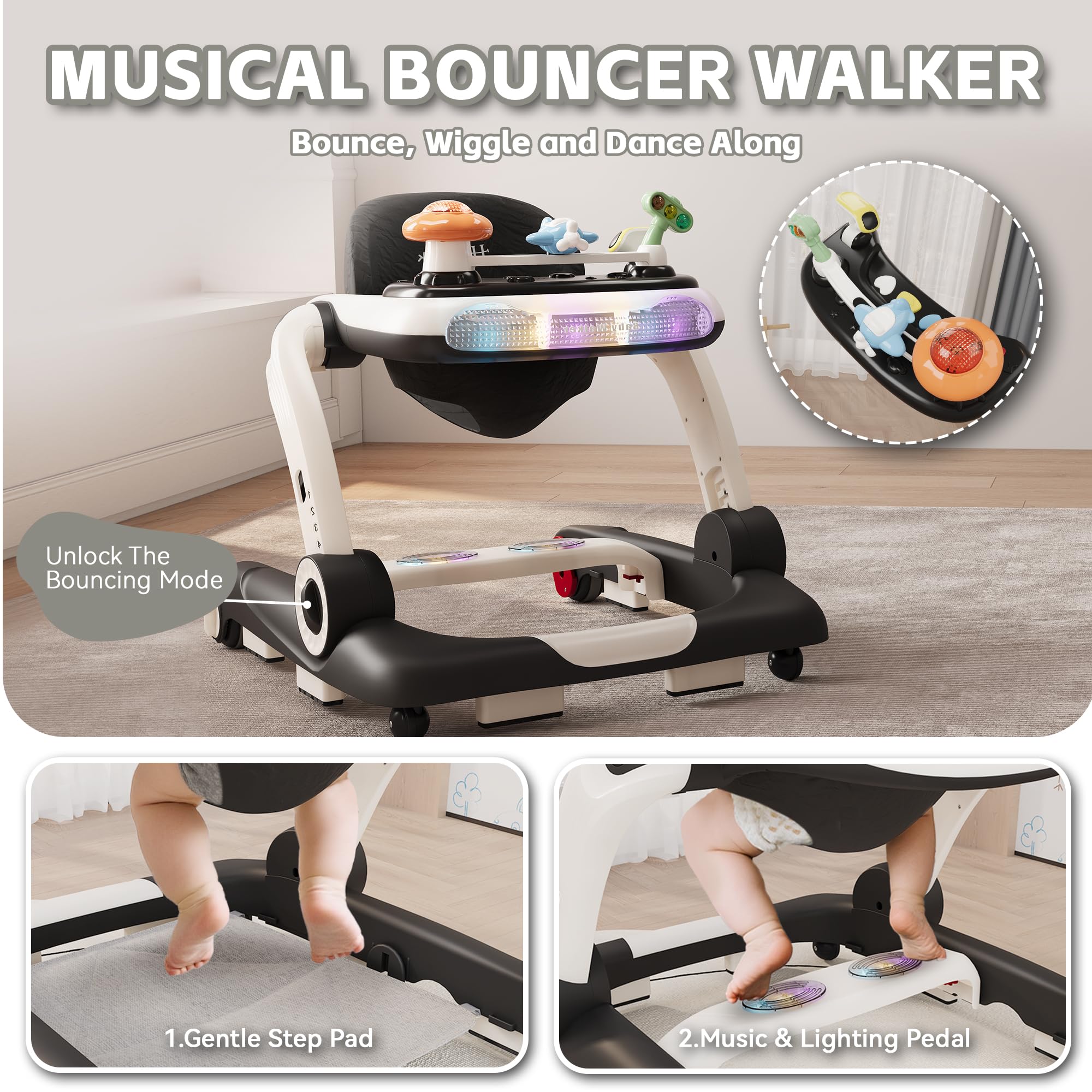 5-in-1 Baby Walker with Adjustable Height