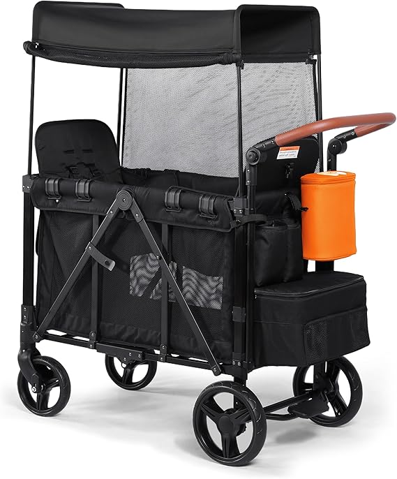 Stroller for 2 Kids with Insulated Snack Pack Foldable All-Terrain Wagon Stroller