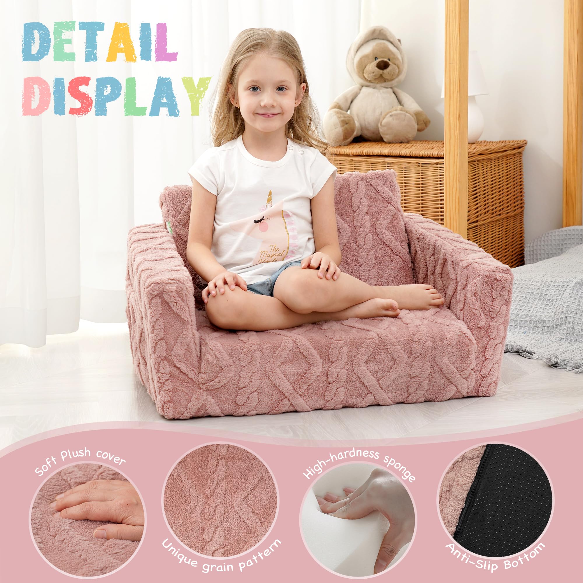 2-in-1 Toddler Fold Out Couch and Lounger