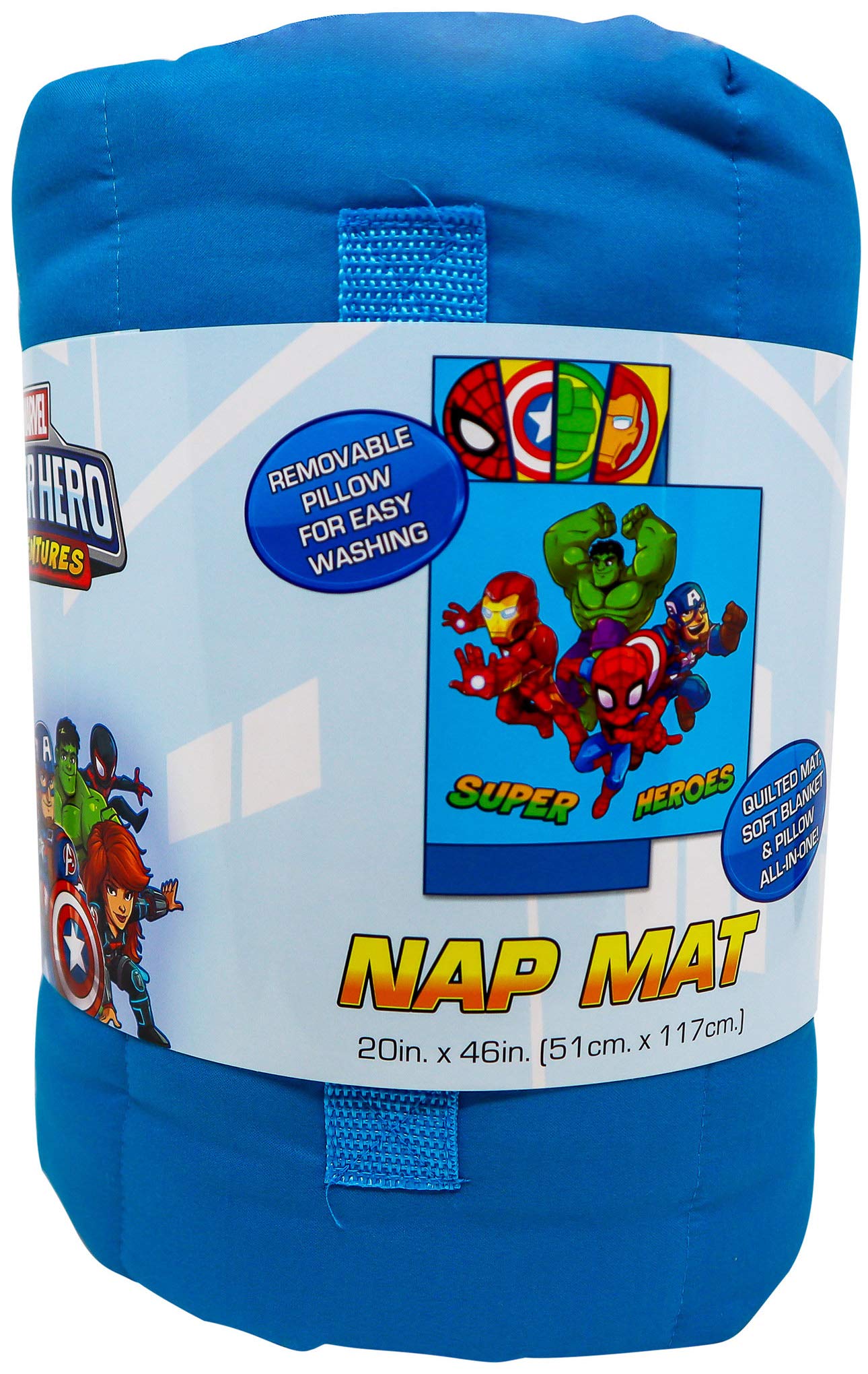 Marvel Super Hero Adventures Hero Time Nap Mat - Built-in Pillow