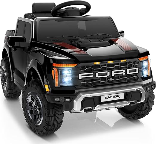 12V Licensed Ford F-150 Raptor Kids Ride on Toy, Ride on Truck with Parent Remote Control