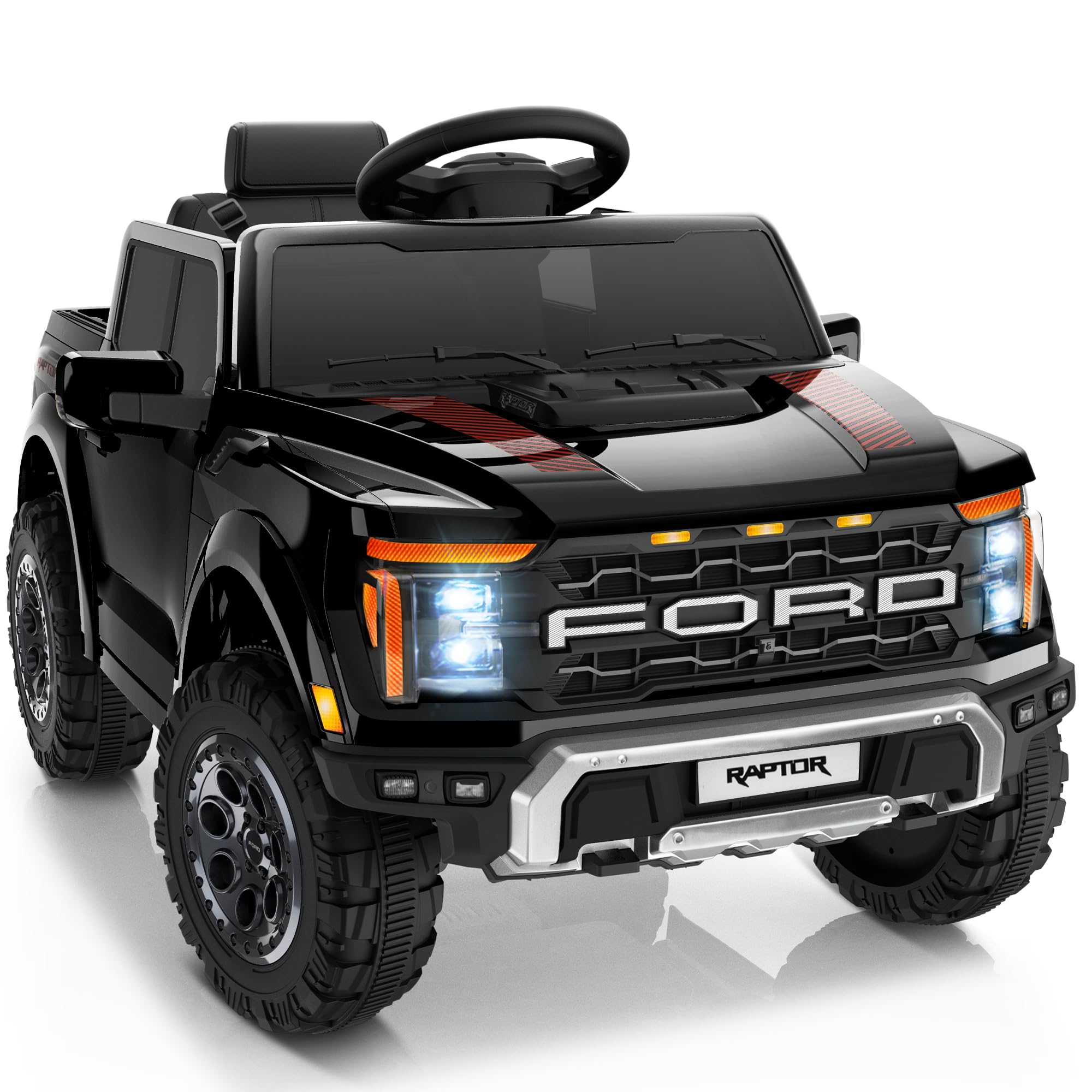 12V Licensed Ford F-150 Raptor Kids Ride on Toy, Ride on Truck with Parent Remote Control