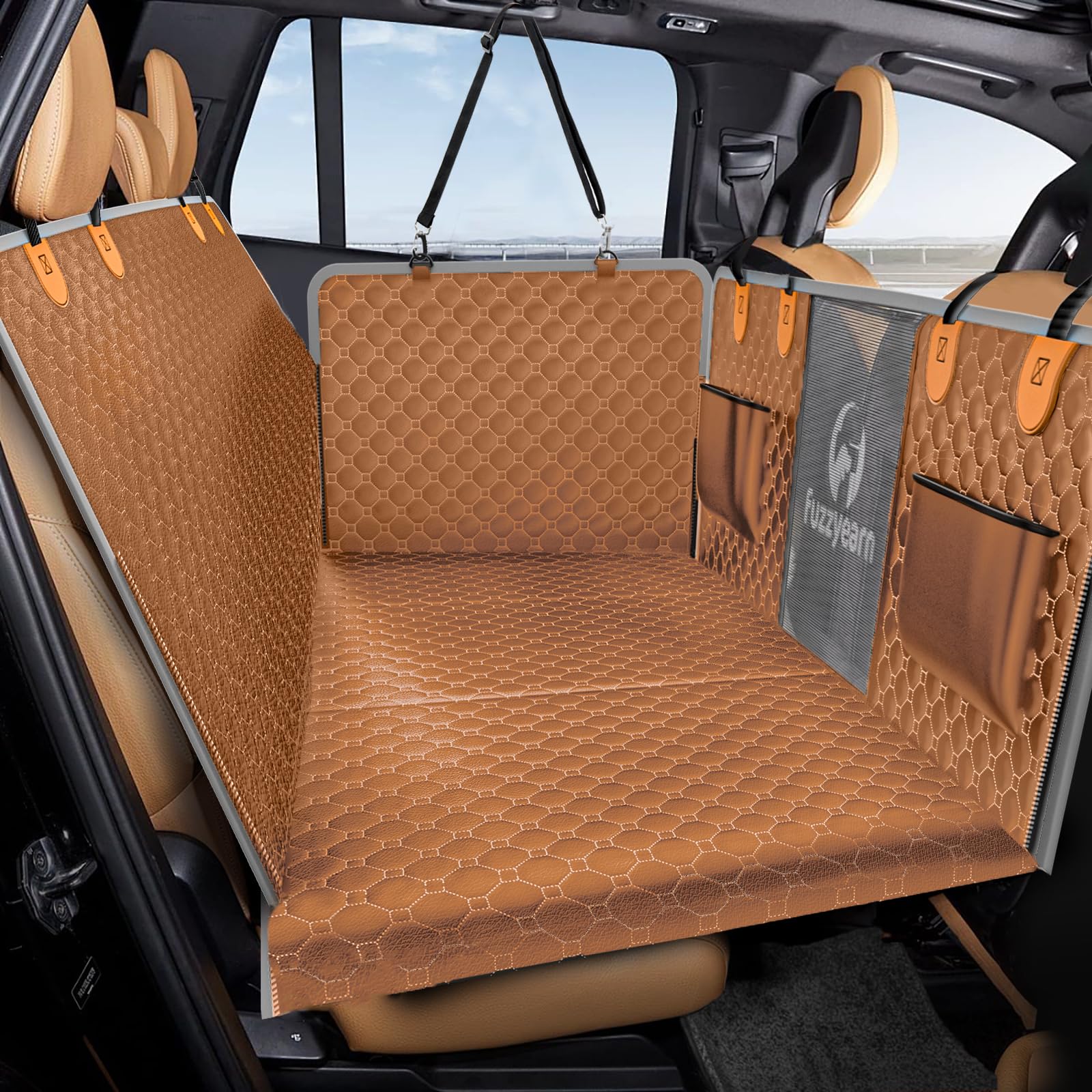 Back Seat Extender for Dogs,Leather Dog Car Seat Cover