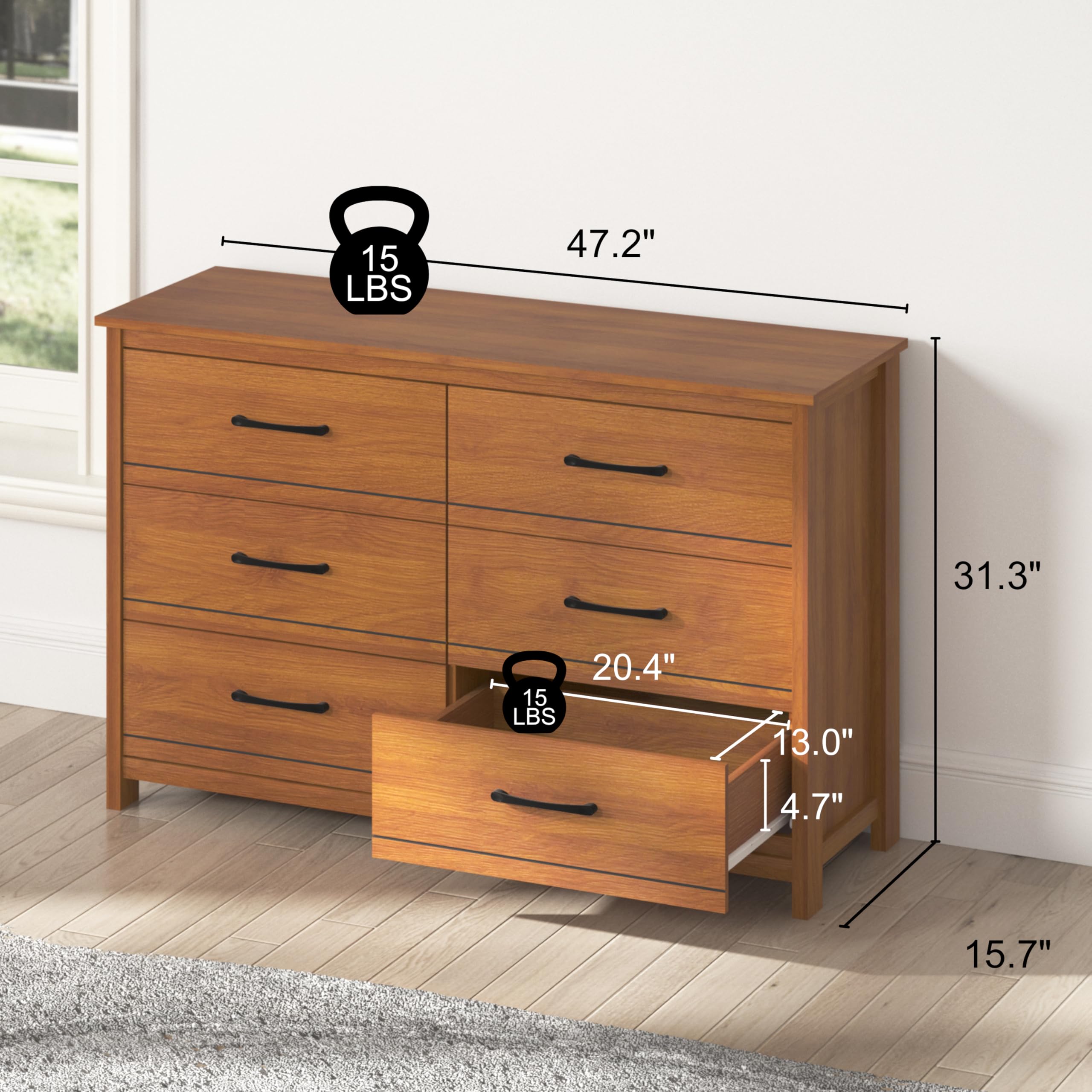 Dresser for Bedroom with Interlock, Wood Dresser for Closet